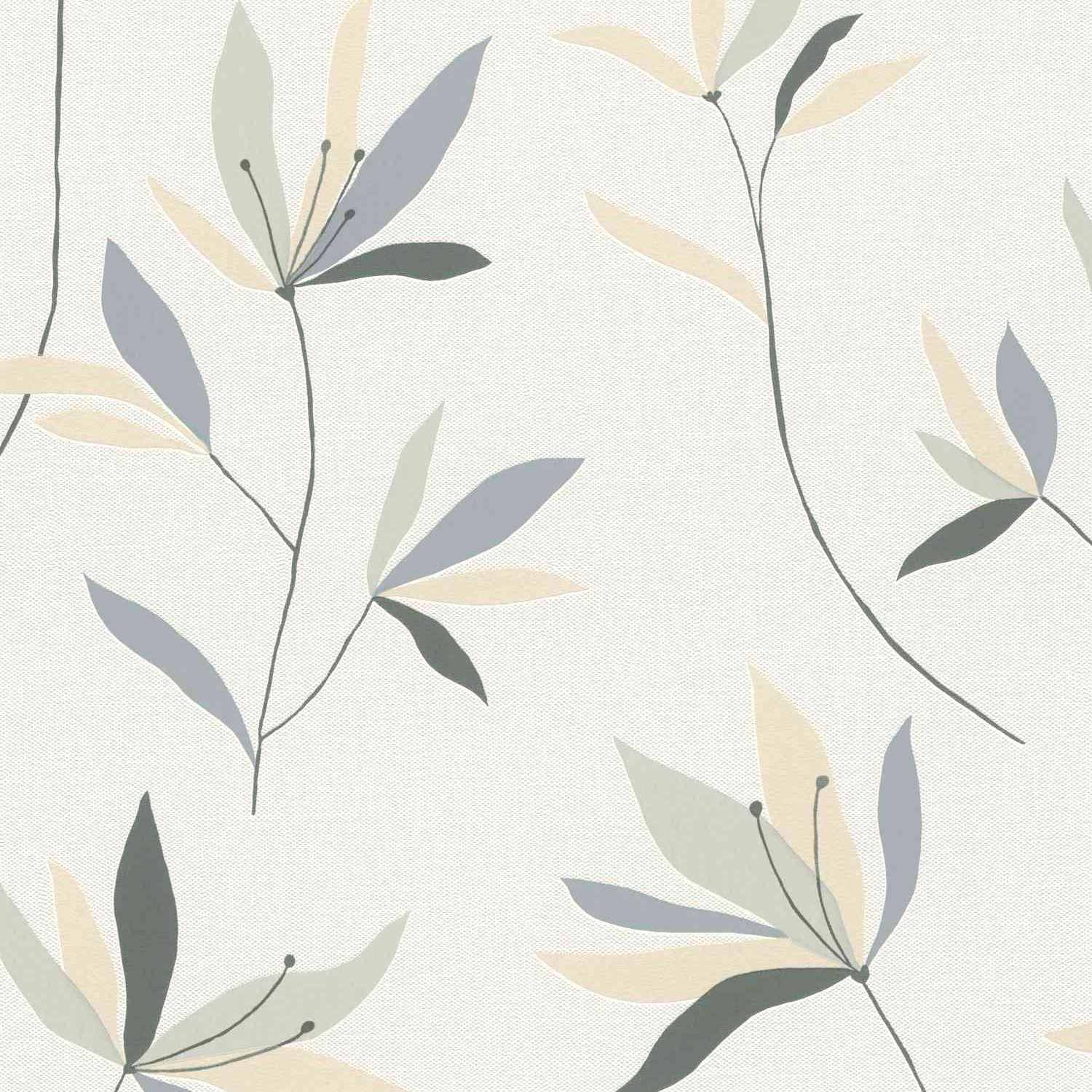 Rasch Color Your Life 634075 Carta da parati in tessuto non tessuto Motivo floreale 0,53 x 10,05 m Bianco