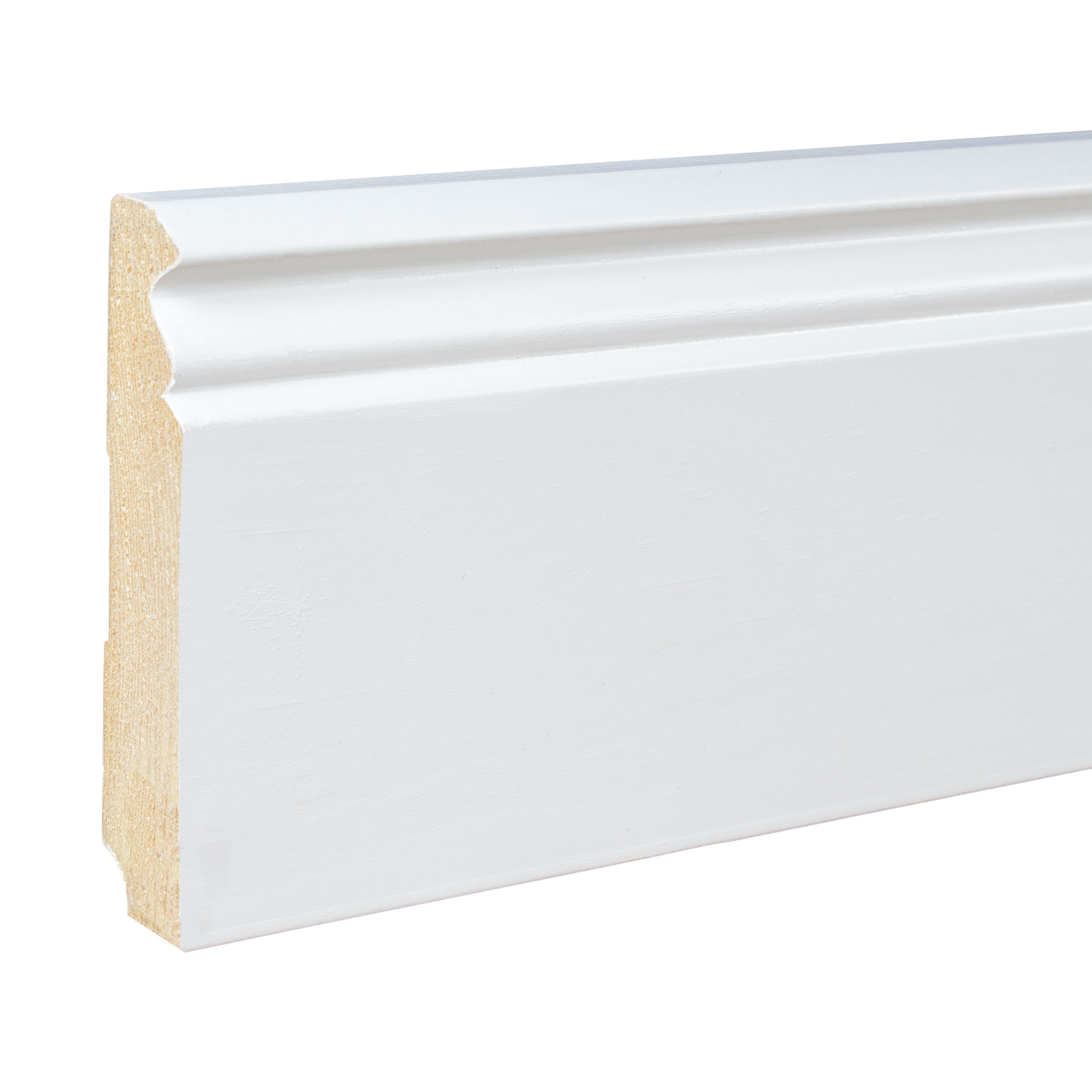 Kosche Battiscopa Erba-3 72768 19 x 96 x 2400 mm Battiscopa Modanatura per pavimento Bianco