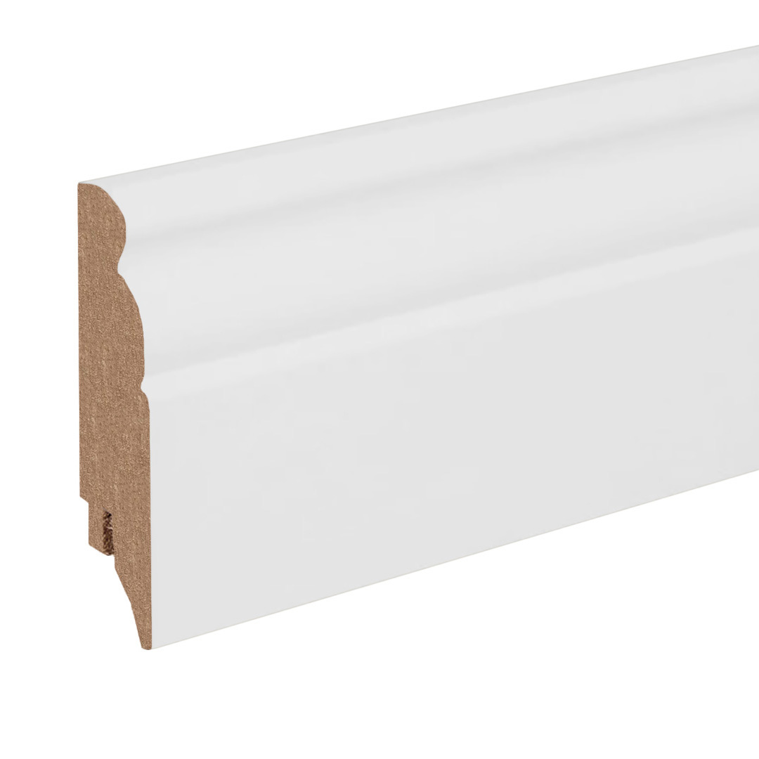 Battiscopa / battiscopa / modanatura per pavimento Cantu-2 (69679) 19 x 80 x 2500 mm Bianco