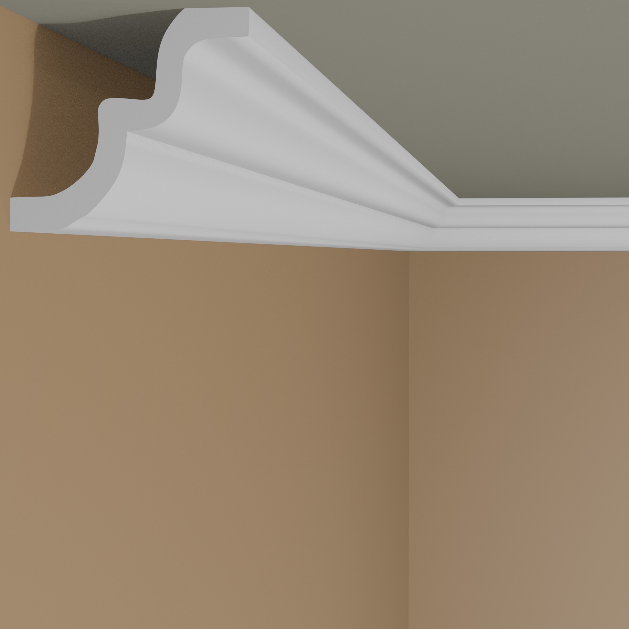 Modanatura per soffitto Marbet E-21 Cornice in polistirene bianco 62 x 62 x 2000 mm