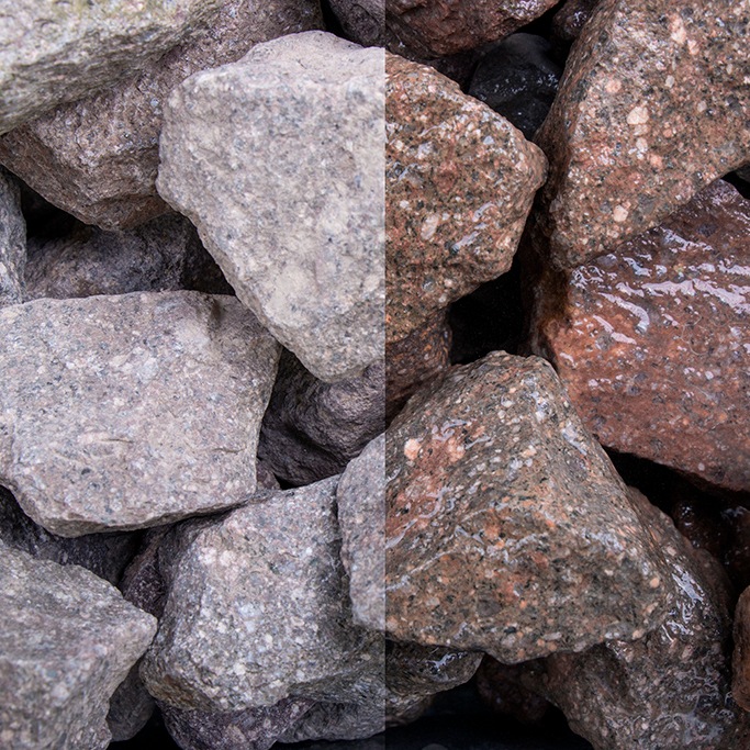 Pietra antica SS 30 - 60 mm Ghiaia decorativa in porfido Granuli marrone Decorazione da giardino Pietra naturale GSH