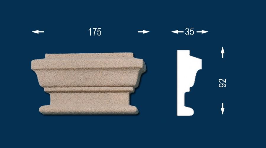 Fassadenzierelement "Callenberg" (Schlussstein) beschichtet