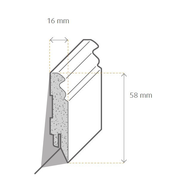 Zeichnung Sockelleiste / Fußleiste / Bodenleiste Bergamo-2 (72998)
