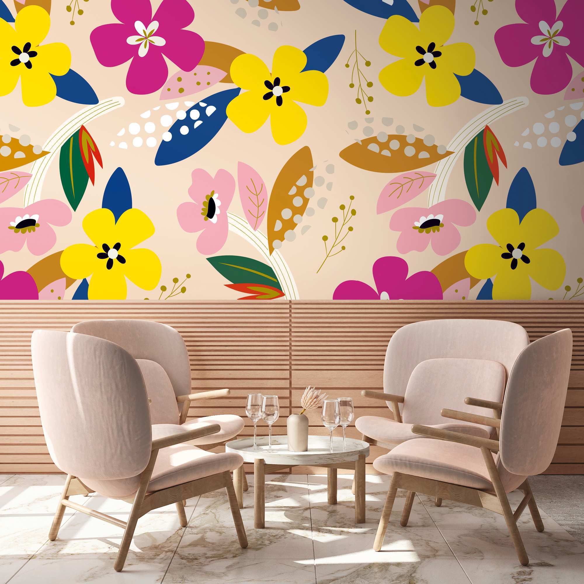 A.S. Creation Photo Wallpaper The Wall II 392091 Un motivo per rotolo Aspetto floreale Colorato