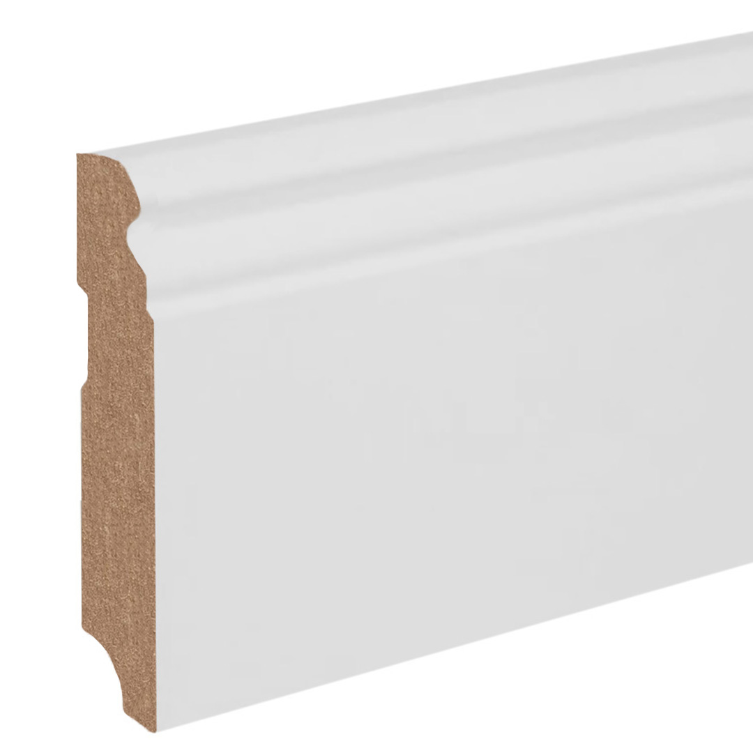 Battiscopa / battiscopa / modanatura per pavimento Bergamo-9 (65779) 19 x 115 x 2500 mm Bianco