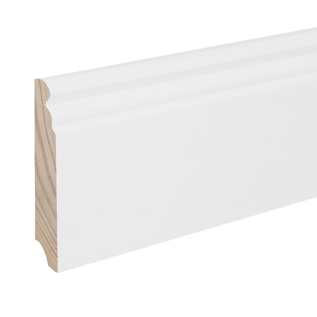 Battiscopa / battiscopa / modanatura per pavimento Novara-3 (73004) 16 x 96 x 2400 mm Bianco Ghiacciaio