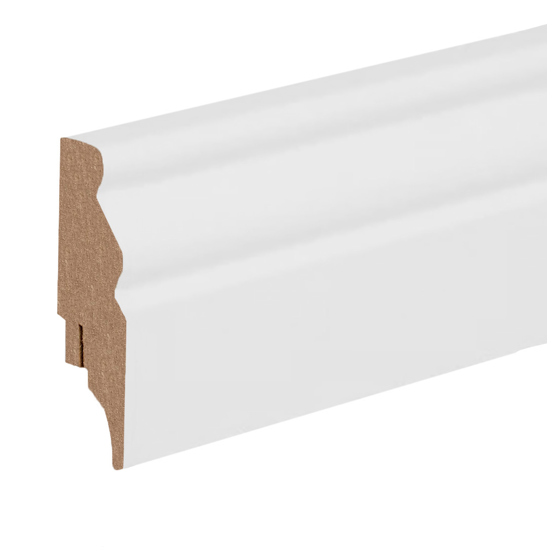Battiscopa / battiscopa / modanatura per pavimento Cantu-1 (69677) 19 x 57 x 2500 mm Bianco