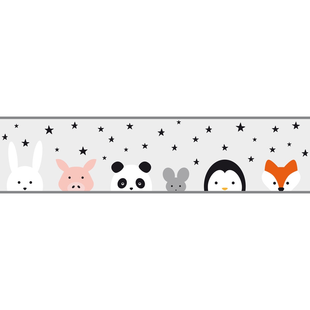A.S. Creation Only Borders 11 403732 Bordo di carta Cameretta per bambini 5,00 x 0,155 m Grigio