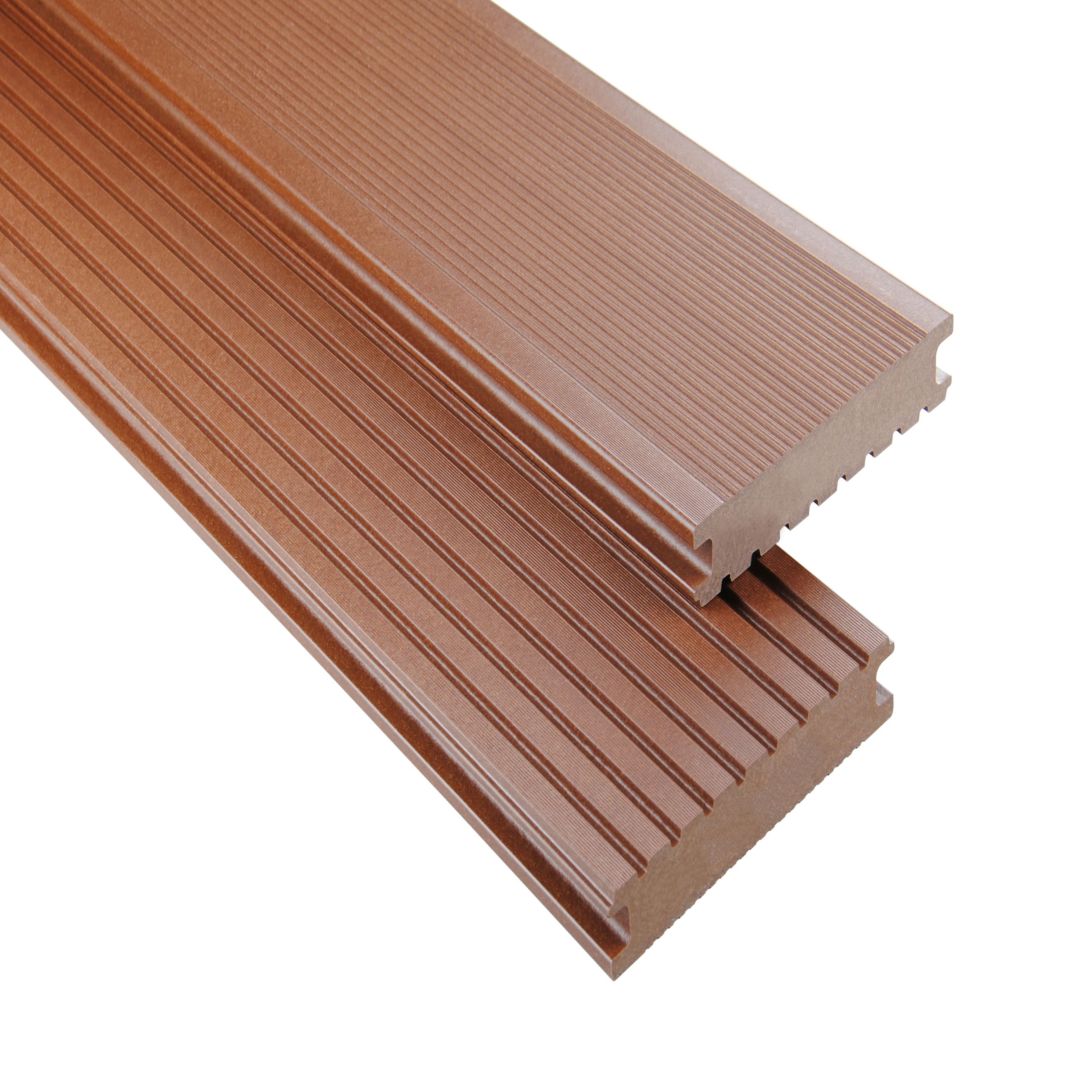 Tavola per terrazza in WPC 14,5 x 2,6 cm, profilo pieno, marrone standard, terrazza Kovalex