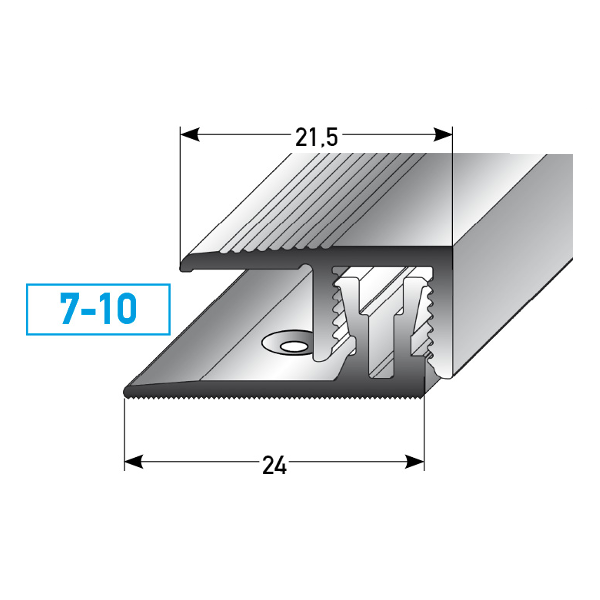 Profili di bordatura e finitura PROVISTON Markdale B 24 mm, altezza bordatura 7 - 10 mm, alluminio anodizzato