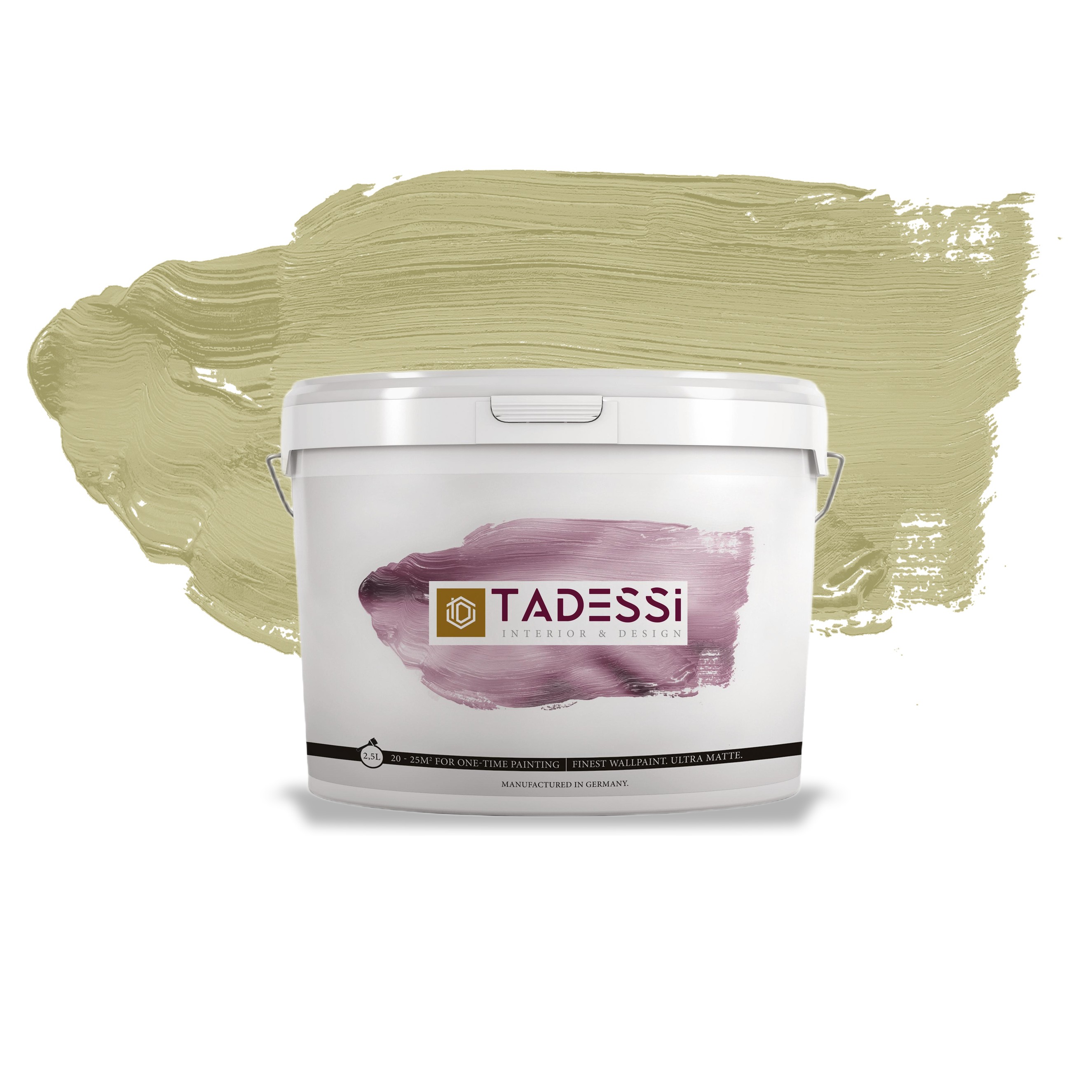 TADESSI Color Vista - Pittura murale verde pastello - Verde salvia - Pittura per interni opaca - Dispersione di alta qualità