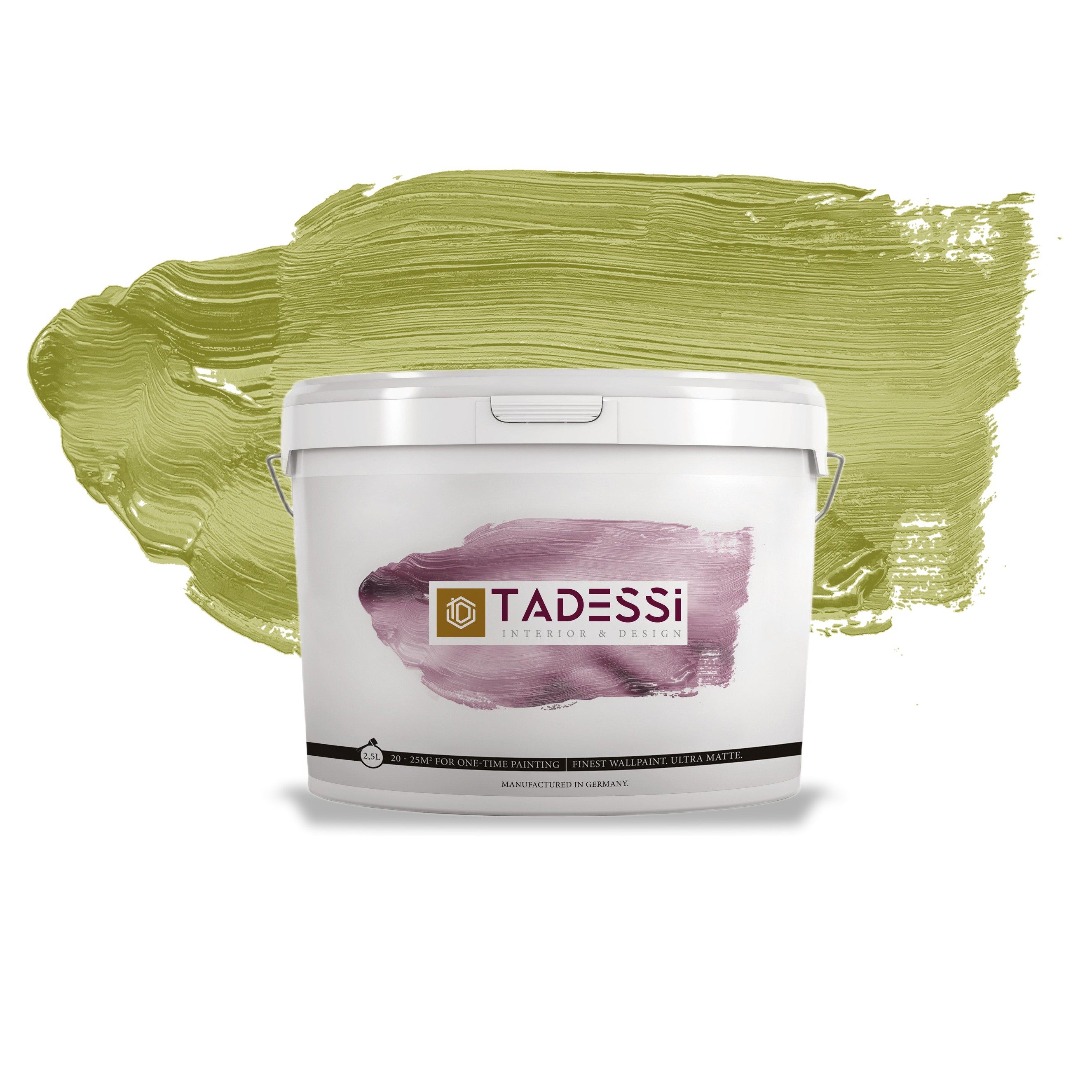TADESSI Color Vista - Pittura murale verde - oliva chiaro - verde salvia - Pittura per interni opaca di alta qualità