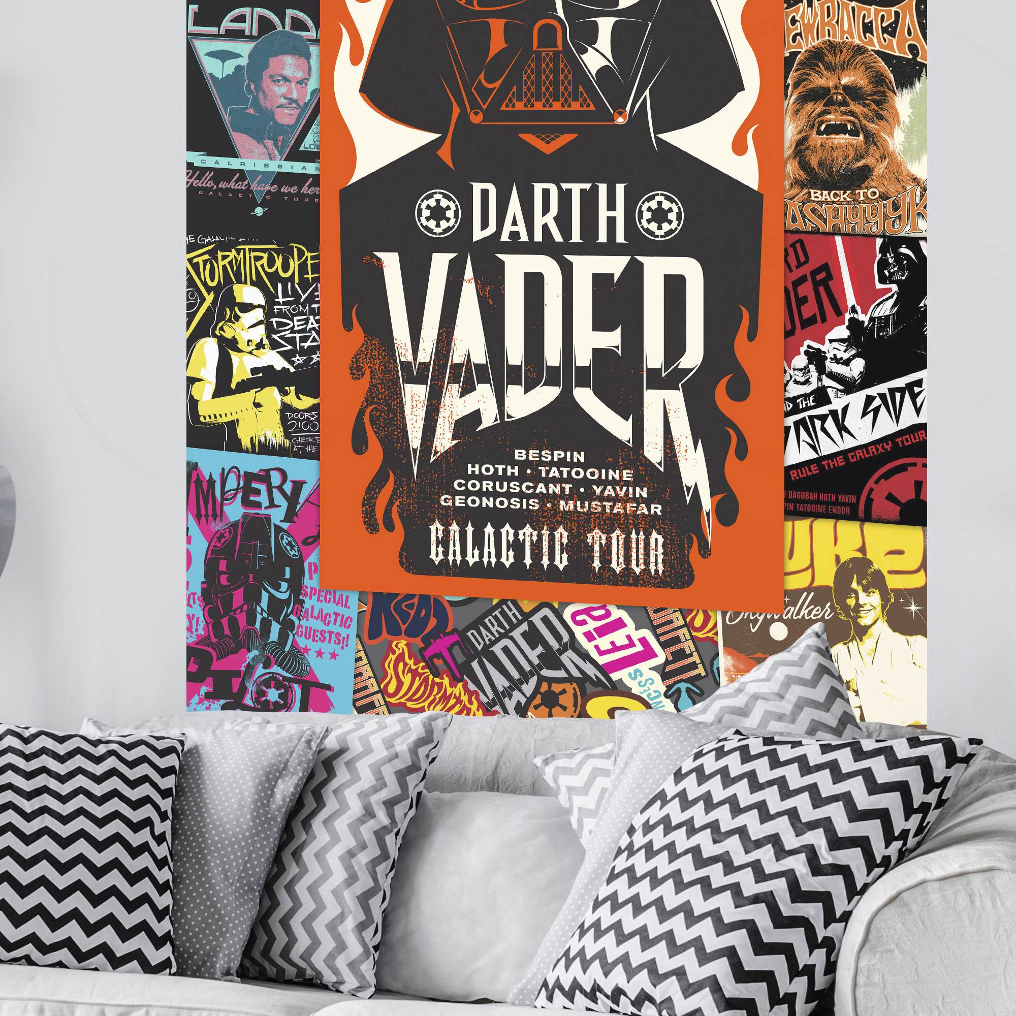 Carta da parati fotografica Komar Star Wars Rock On Poster 200 x 120 cm Tessuto non tessuto Warriors of the Stars Comic Design