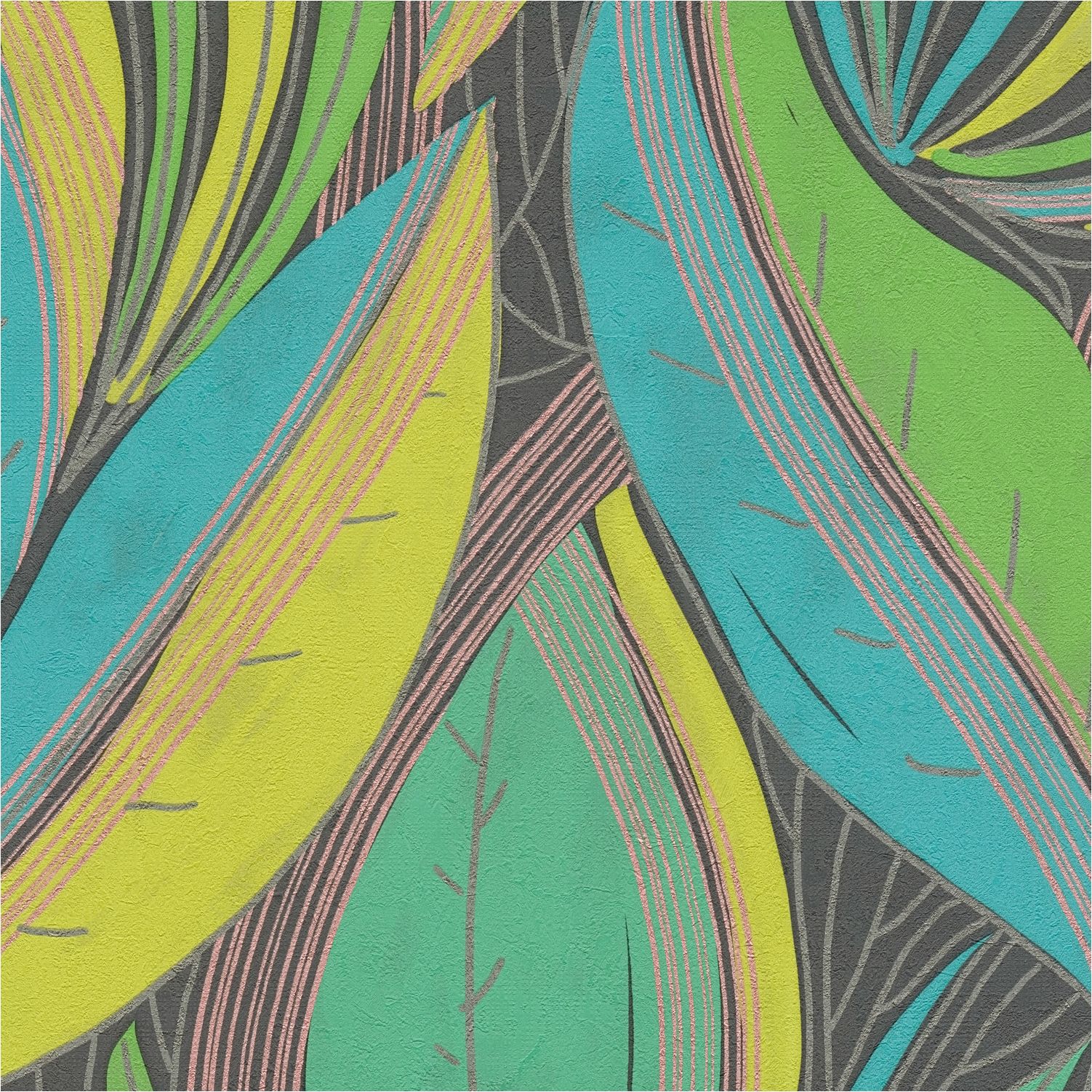 Carta da parati non tessuta 786551 Metropolitan Stories Hot Spots Flowers Floral Green A.S. Création