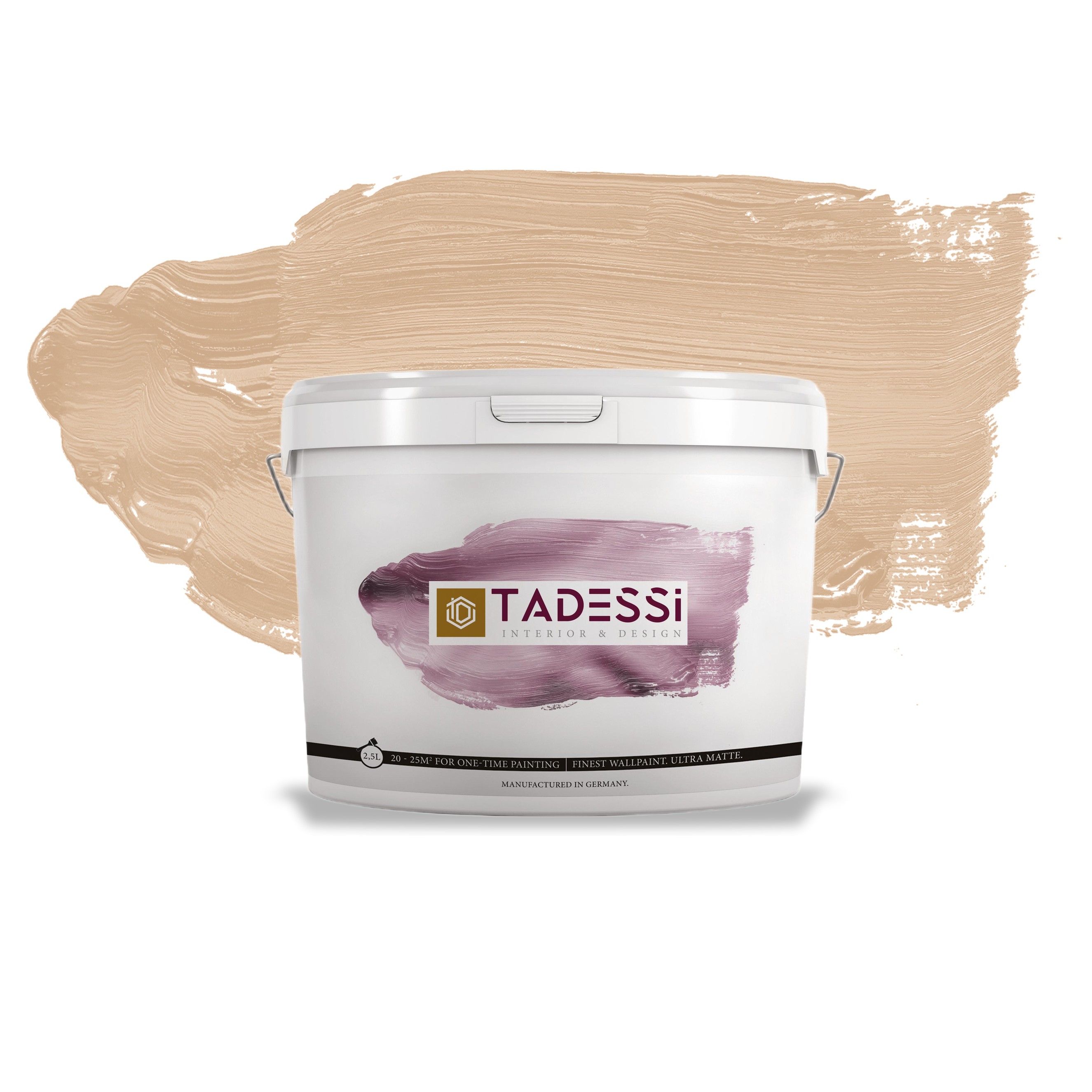 TADESSI Color Vista - Pittura murale beige pastello - Honey Mocha - Pittura per interni opaca di alta qualità