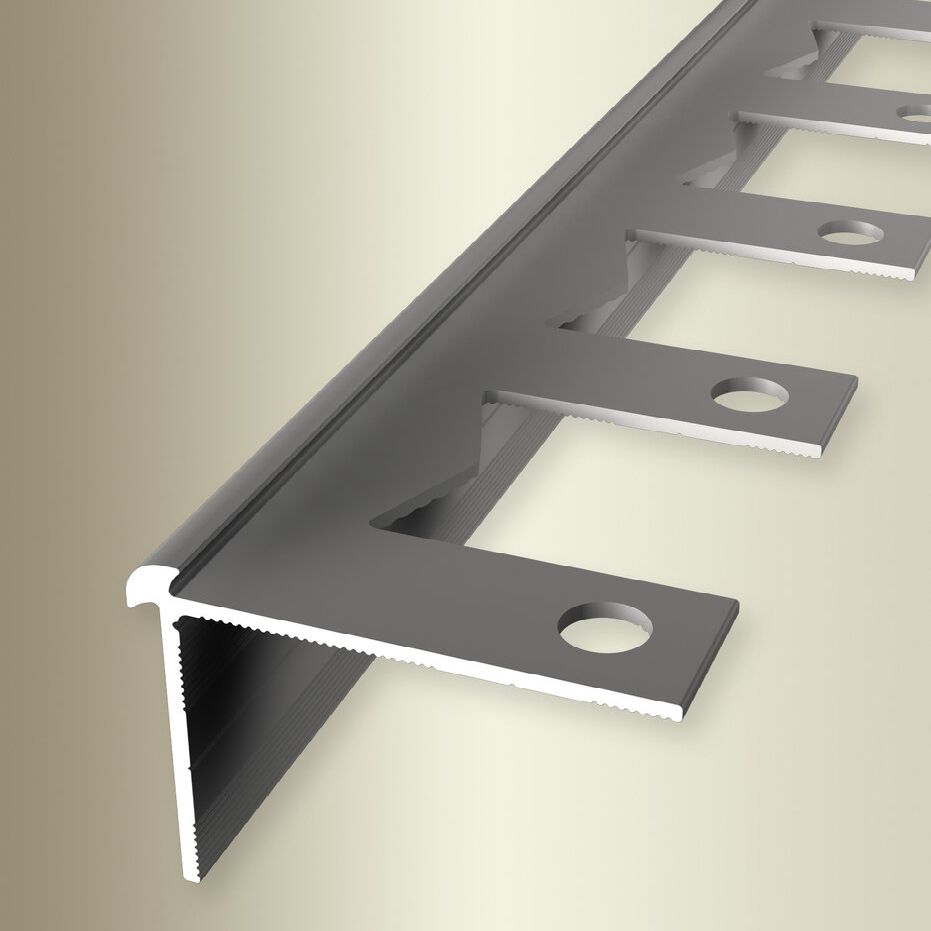 Profili per bordi e angoli delle scale Küberit 39 x 2500 mm, altezza del bordo 2,5 - 3 mm, alluminio anodizzato