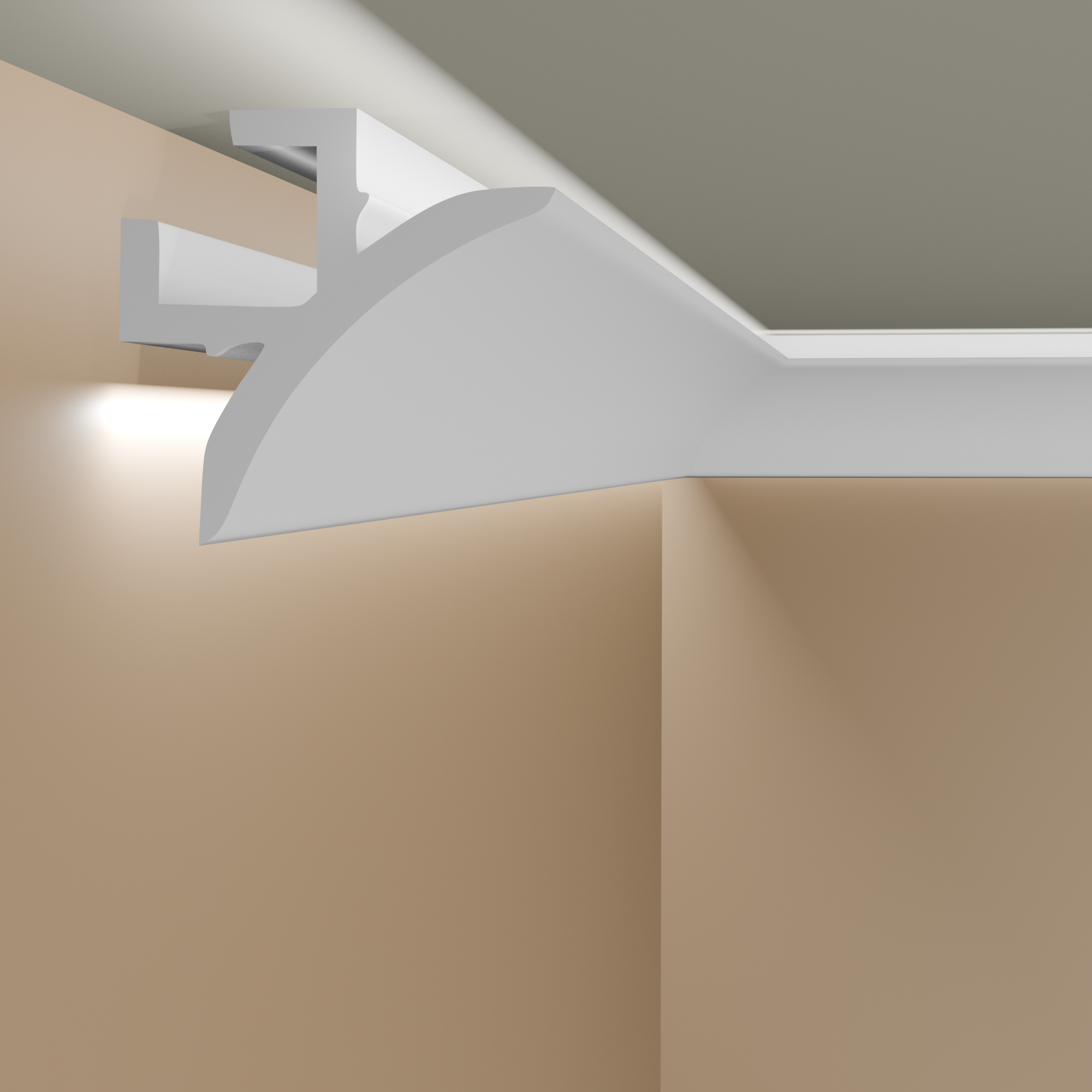 Striscia luminosa Mardom "QL002" PolyForce 86 x 86 x 2000 mm Cornice per soffitto bianca