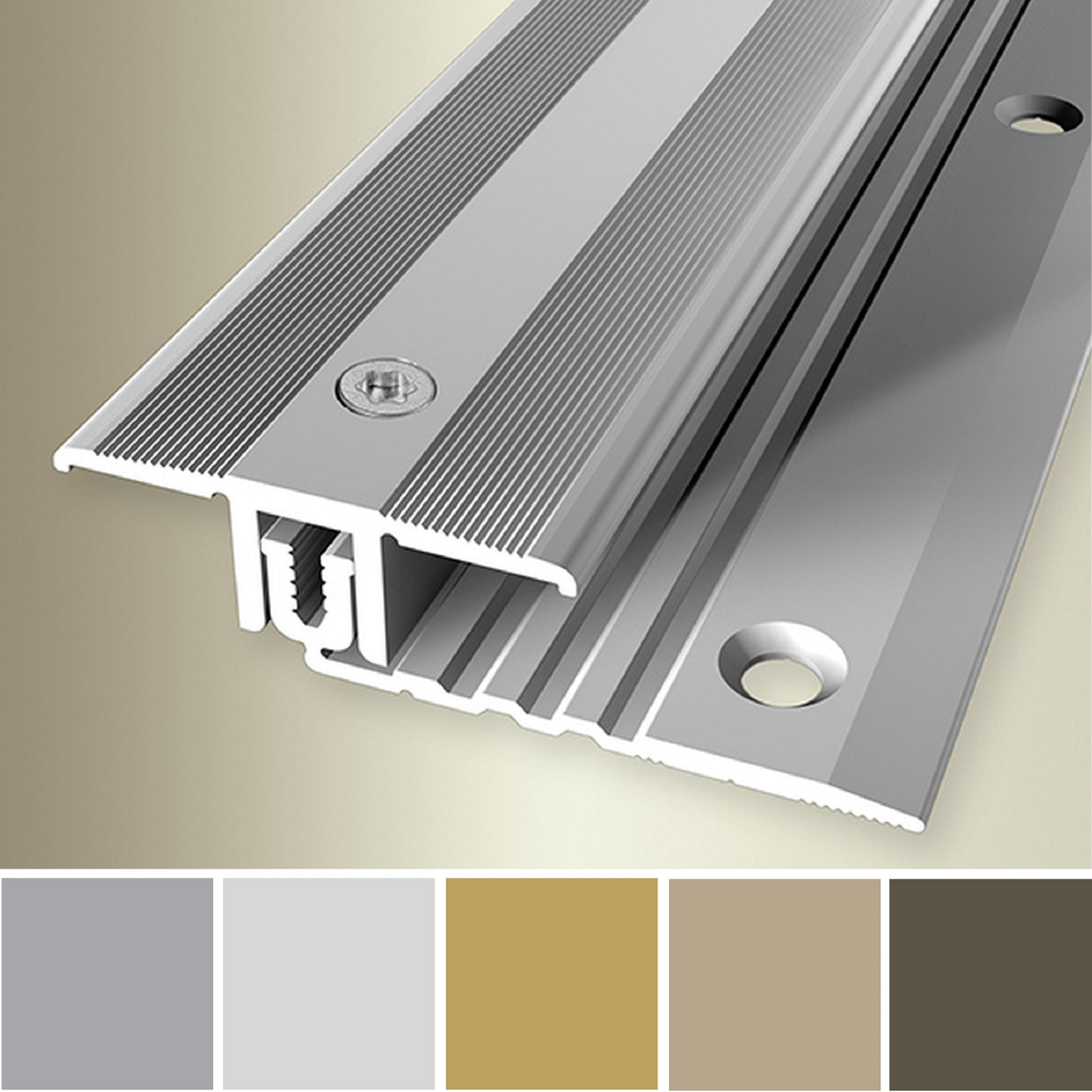 Profilo di transizione PROVISTON, larghezza 40 mm, altezza bordo 6,5 - 16 mm, striscia di transizione