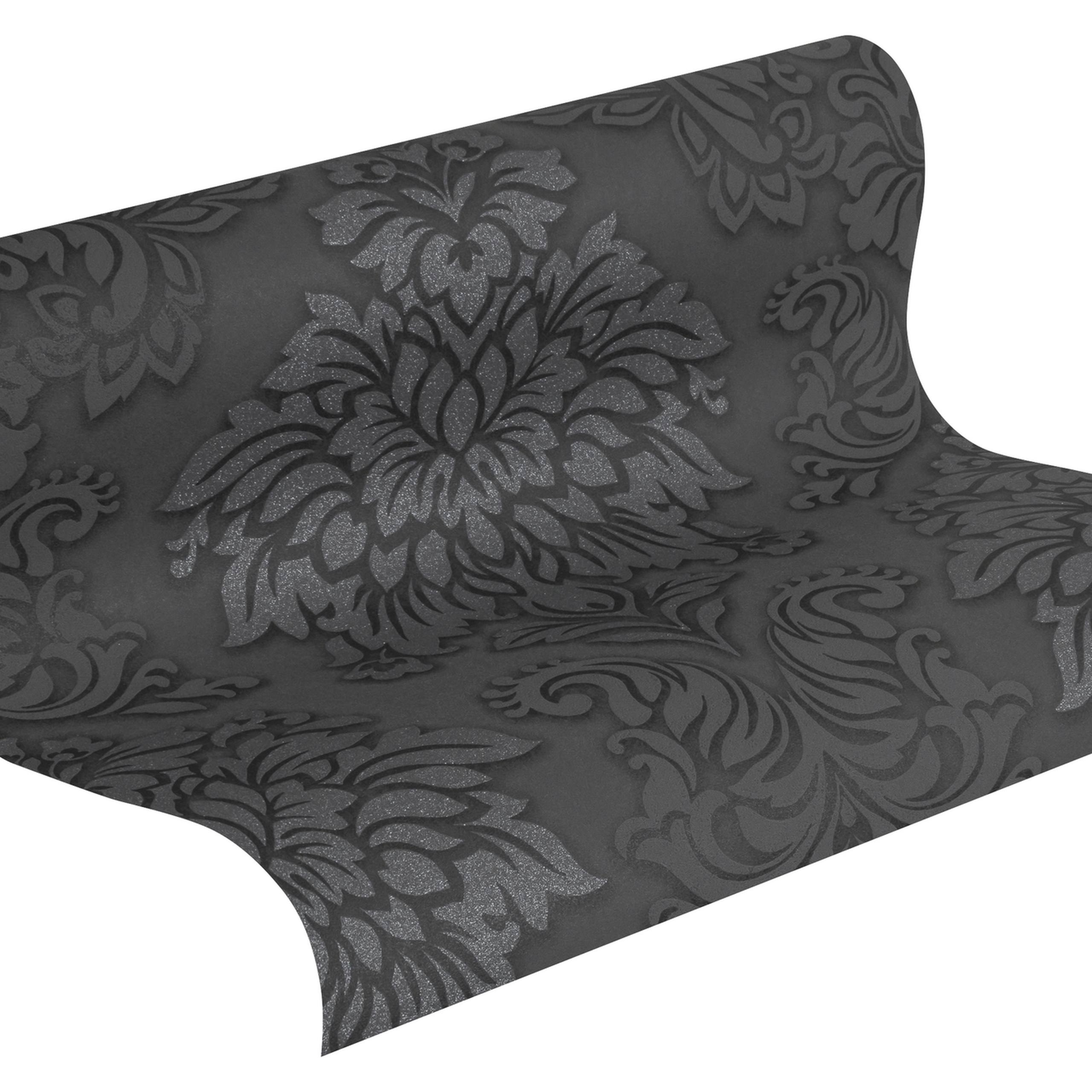 A.S. Creation Metropolitan Stories 368984 Carta da parati in tessuto non tessuto Barocco 0,53 x 10,05 m Nero