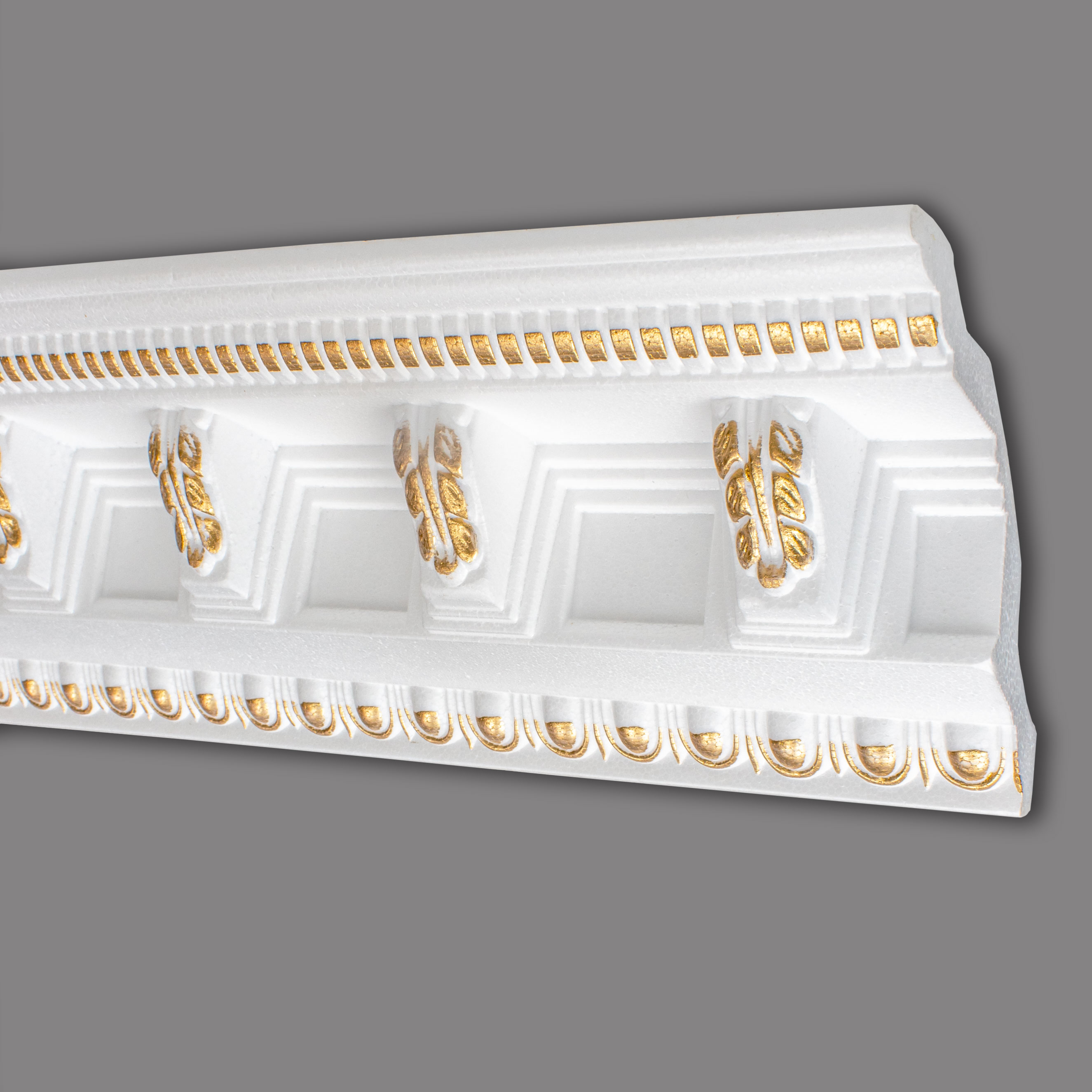 Marbet Cornice "B-22" GOLD Modanatura per soffitto in polistirolo 96 x 98 x 2000 mm Modanatura in polistirene