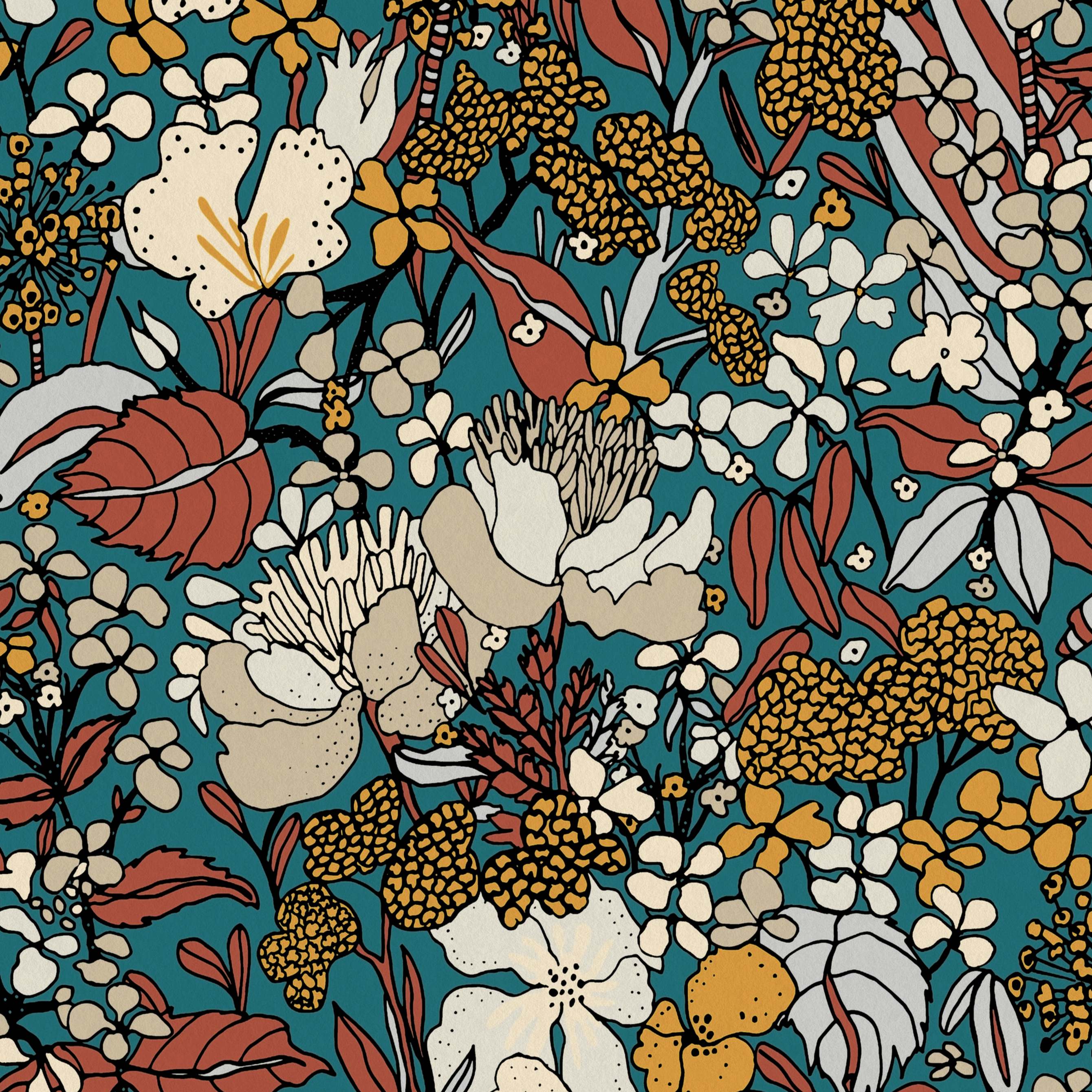 A.S. Creation Impressione floreale 377562 Carta da parati in tessuto non tessuto Aspetto naturale 0,53 x 10,05 m Colorato