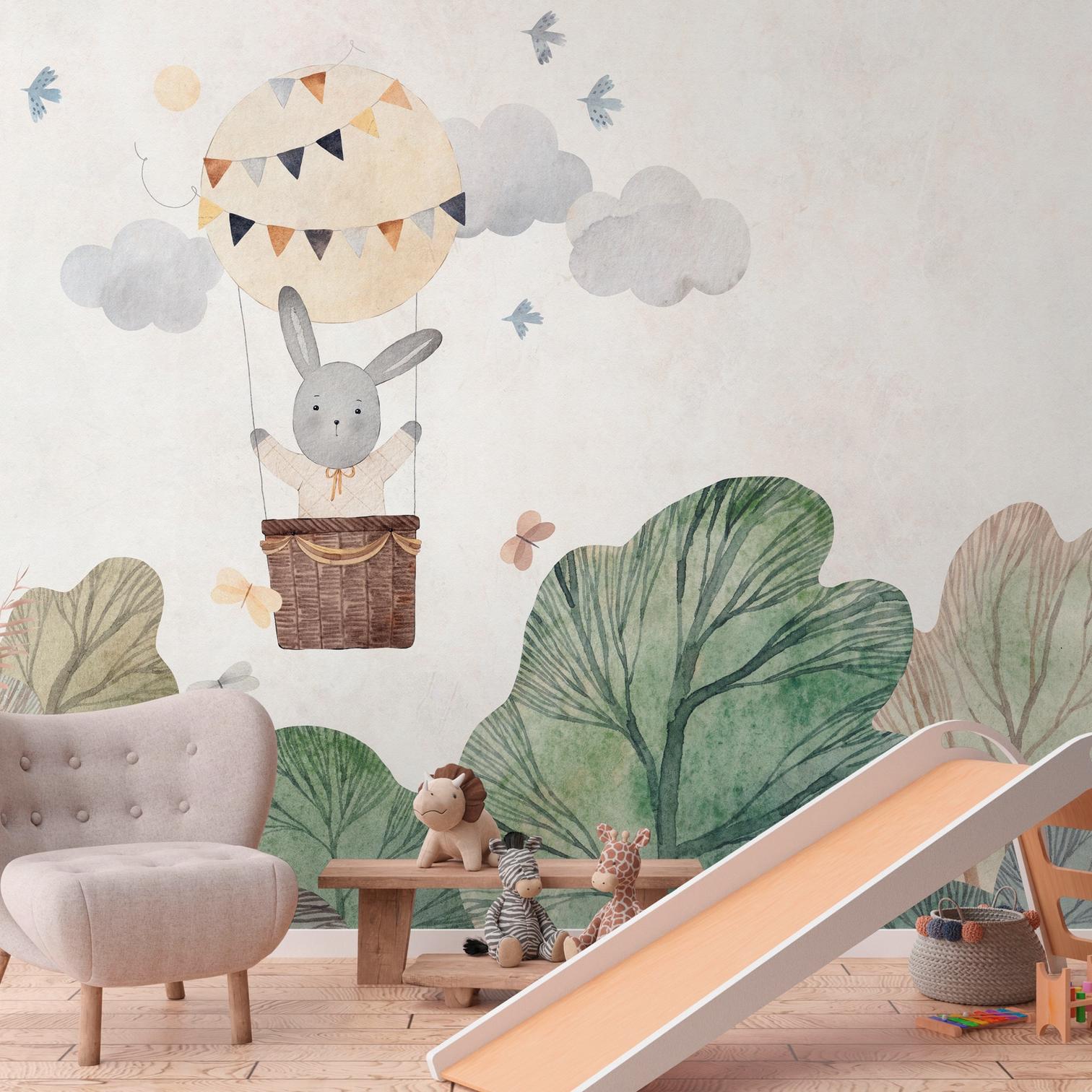 A.S. Creation Carta da parati fotografica The Wall III 399051 Un motivo per rotolo Cameretta per bambini Beige Verde