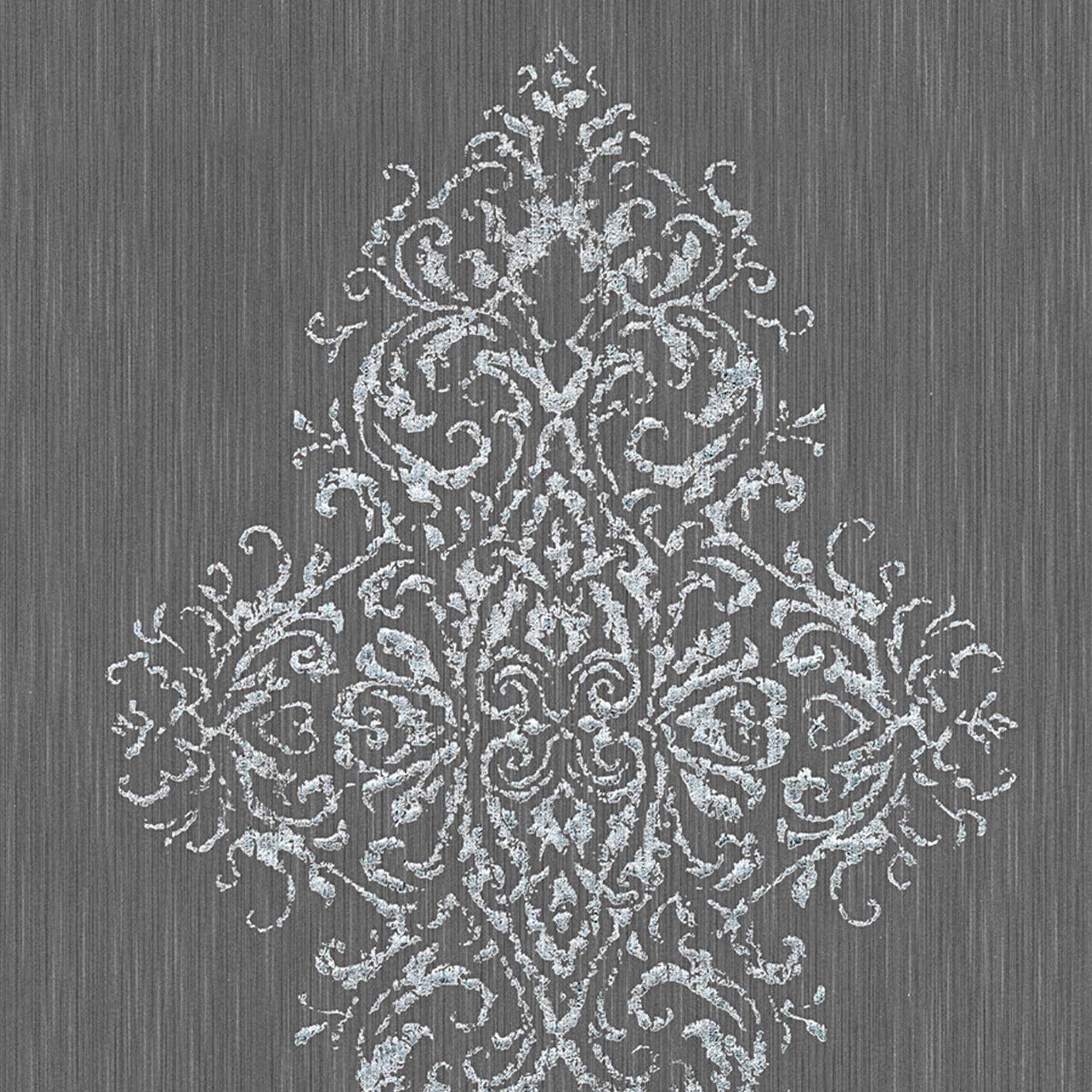 A.S. Creation Carte da parati di lusso 319454 Carta da parati in tessuto non tessuto Barocco 0,53 x 10,05 m Grigio