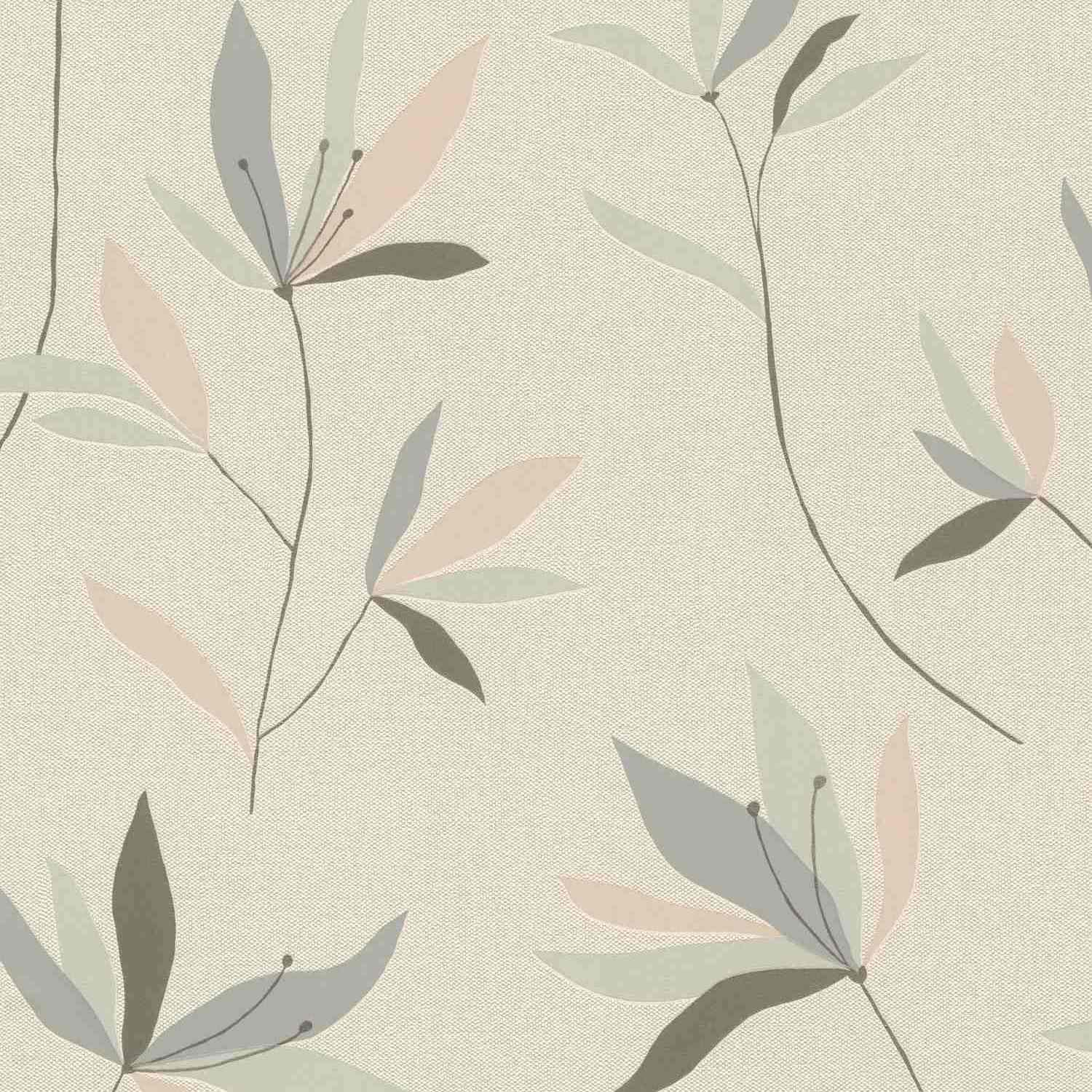 Quick Color Your Life 634068 Carta da parati in tessuto non tessuto aspetto floreale 0,53 x 10,05 m Grigio