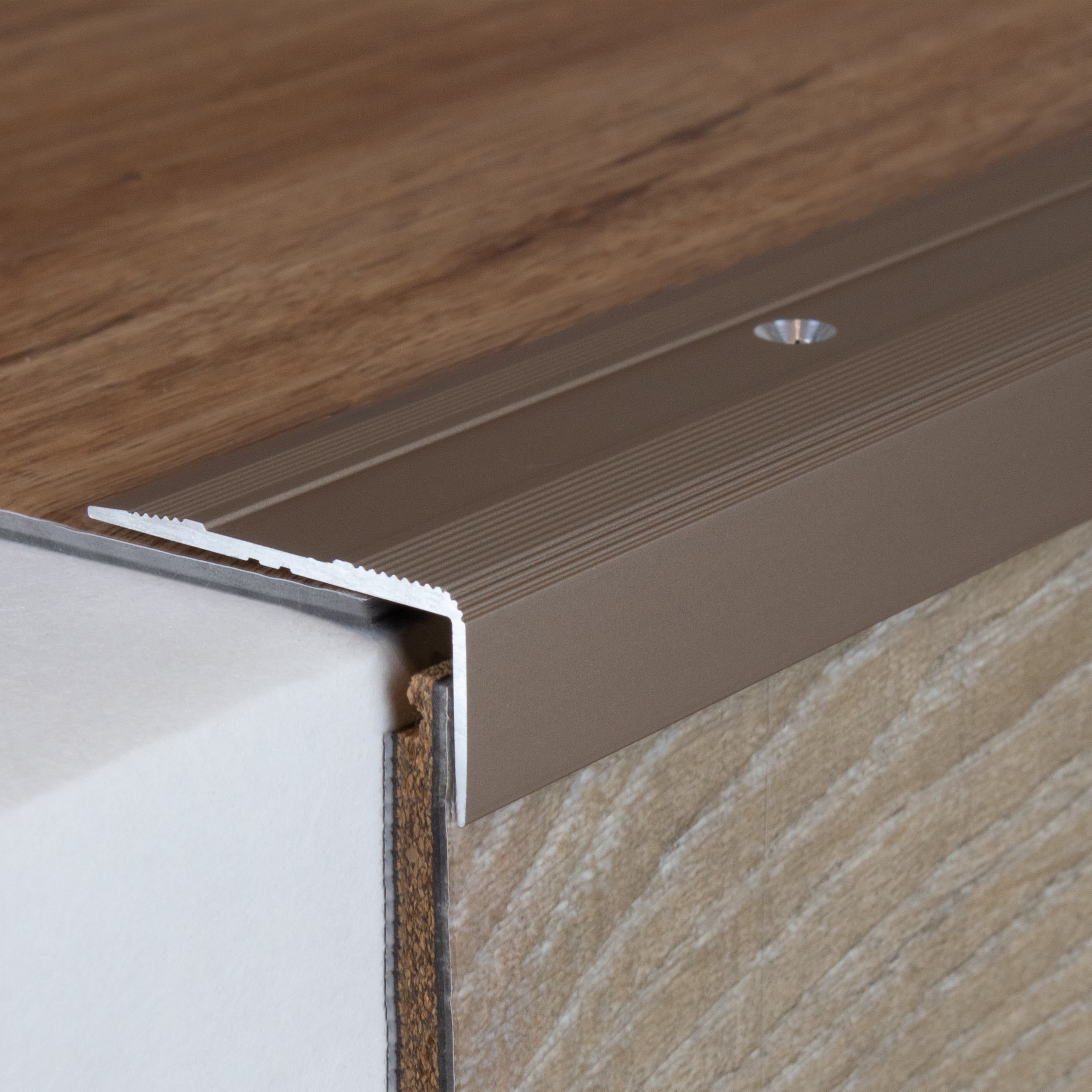 Profili per bordi e angoli delle scale PROVISTON Milena H 15 mm W 36 mm L 1000 mm Alluminio