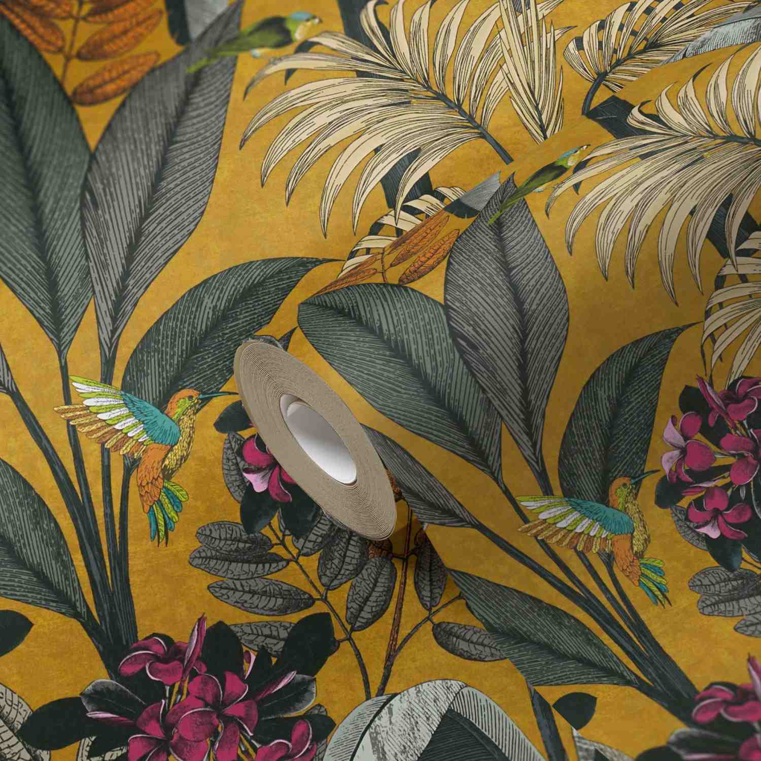 A.S. Creation PintWalls 387381 Carta da parati in tessuto non tessuto Vintage Retro 0,53 x 10,05 m Giallo