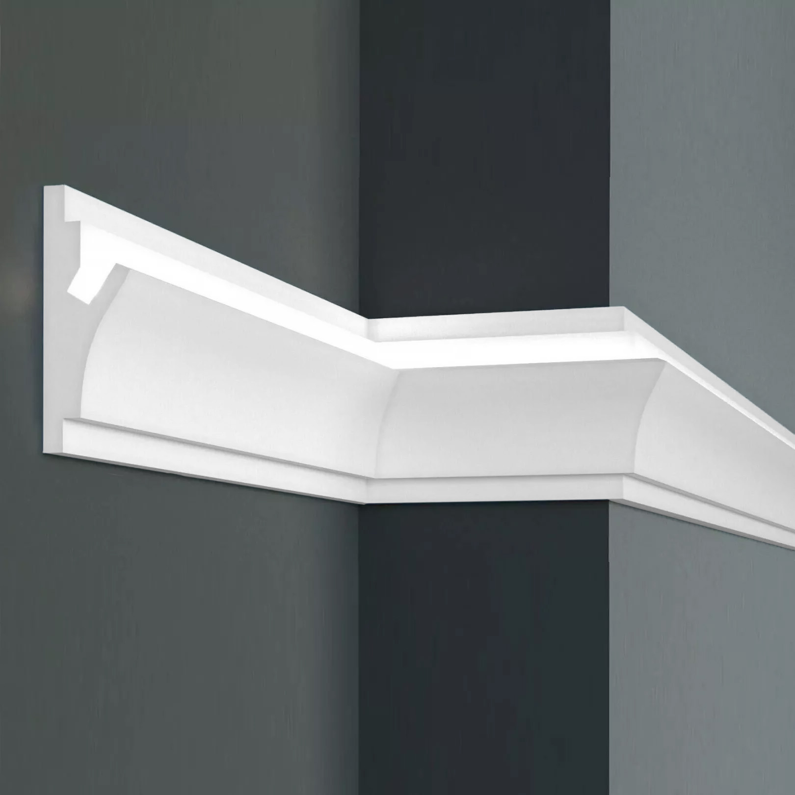 Striscia luminosa Elite Decor KD402 Striscia per soffitto in polistirene bianco 150 x 55 x 1150 mm