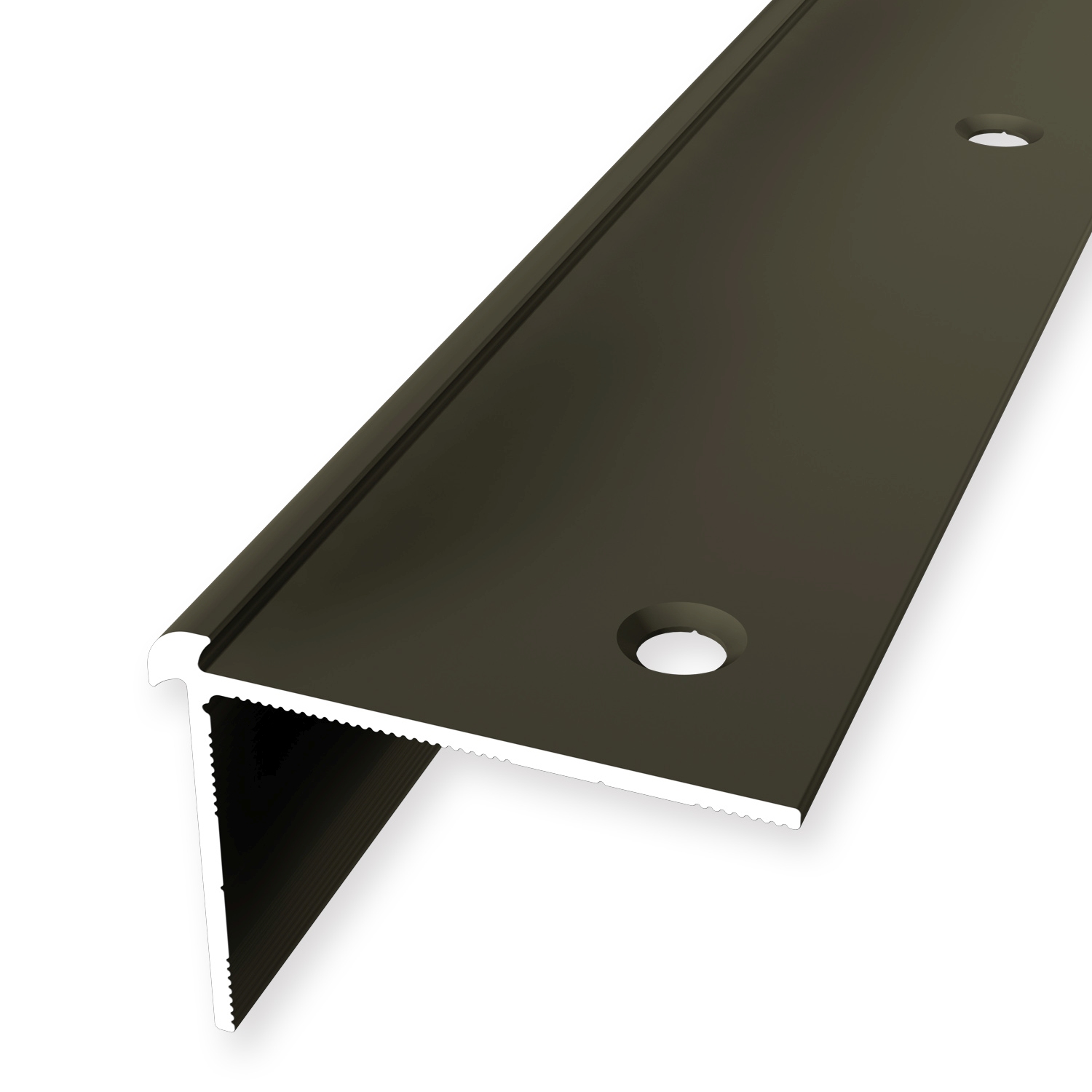 Profilo per bordo scala 29 x 39 mm profilo angolare in alluminio liscio svasato forato Küberit