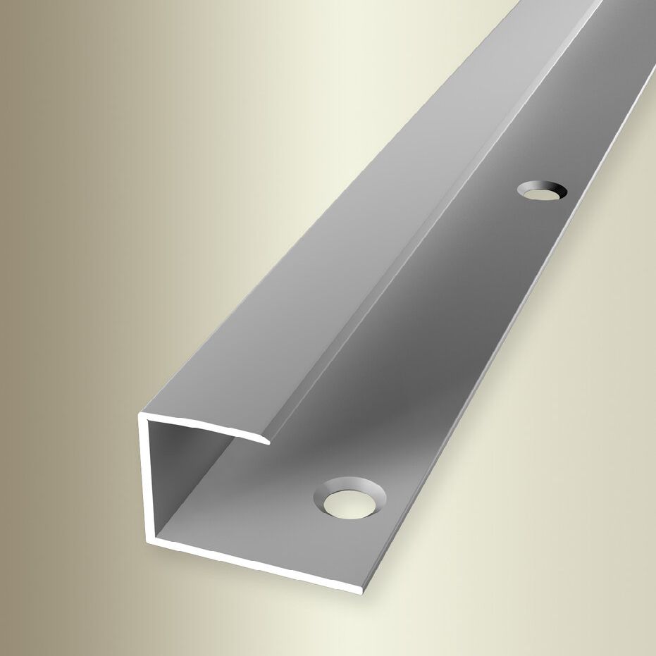 Profili di bordatura e finitura Küberit, larghezza 23 mm, lunghezza 2700 mm, altezza bordatura 6 - 15,5 mm, alluminio anodizzato