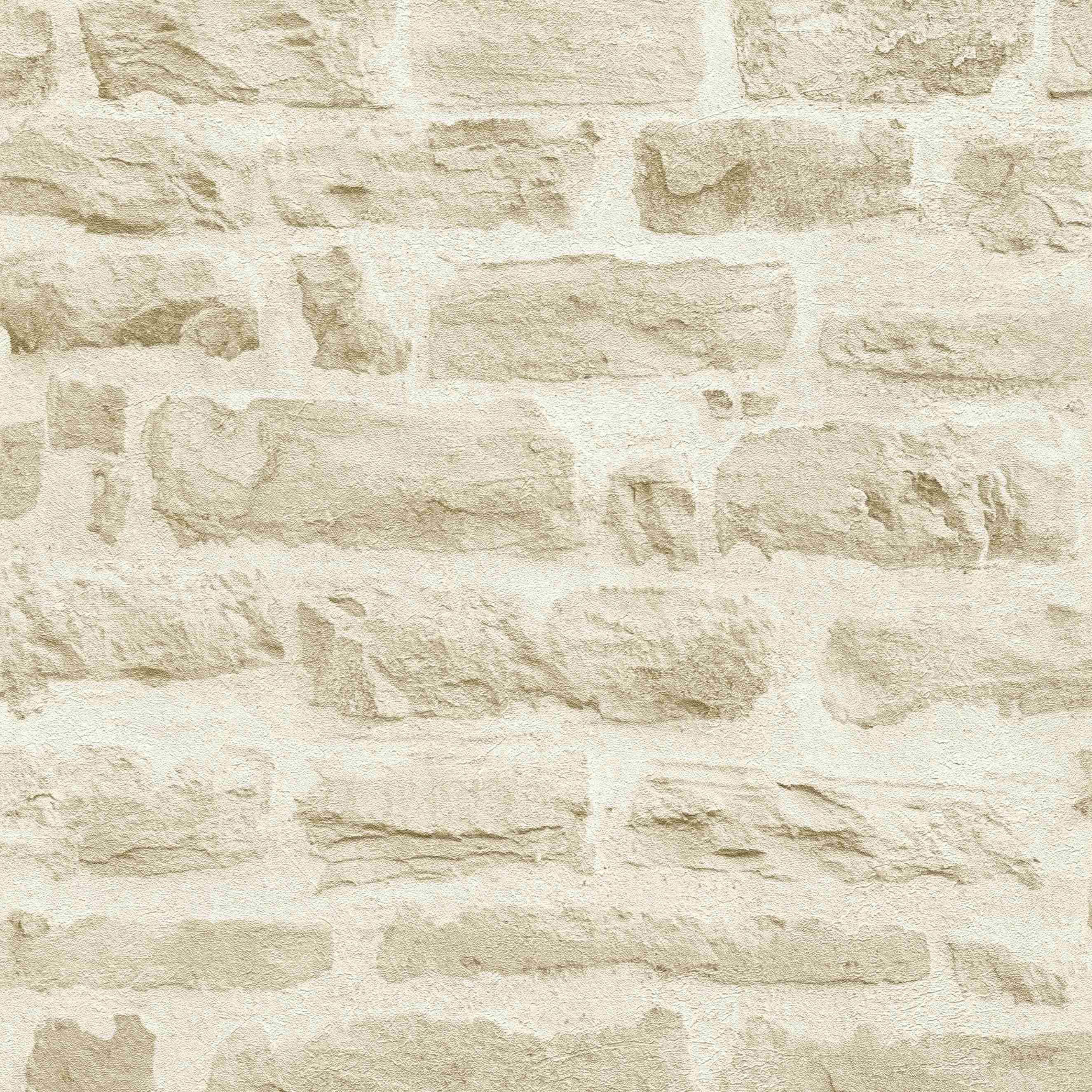 A.S. Creation Elements 355802 Carta da parati in tessuto non tessuto Effetto pietra 0,53 x 10,05 m Beige