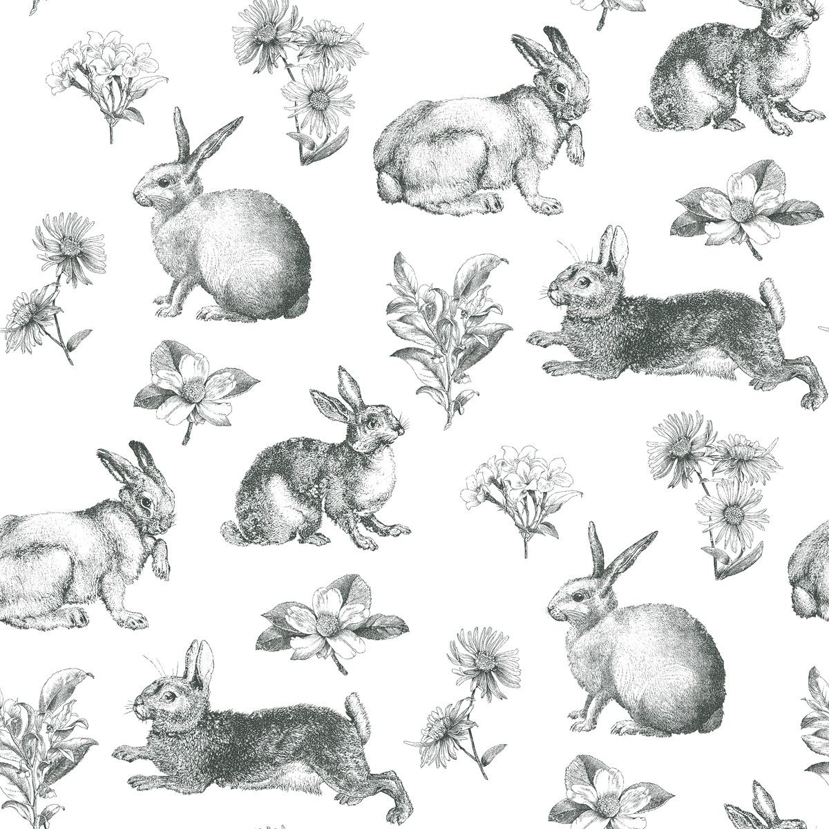 York Wallcoverings Bianco e nero AT4263 Carta da parati Sure Strip Motivo animali 0,52 x 10 m