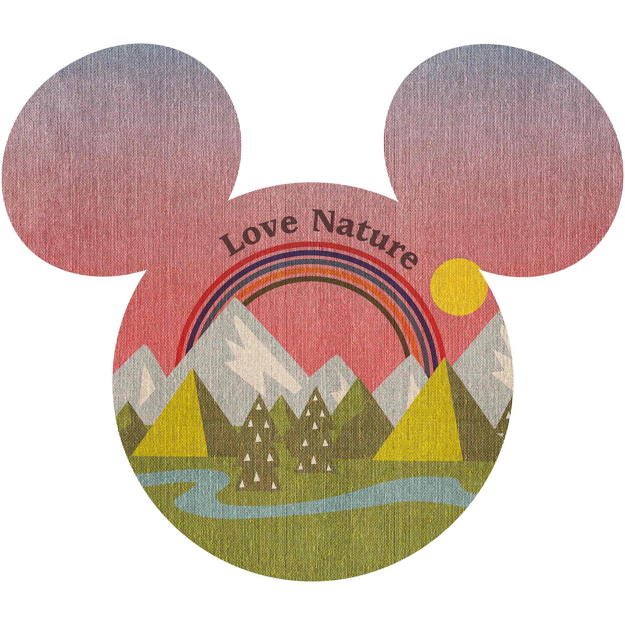 Carta da parati fotografica Komar Disney Dot Mickey Head Summer 125 x 125 cm Adesivo da parete in tessuto non tessuto autoadesivo Cartone animato