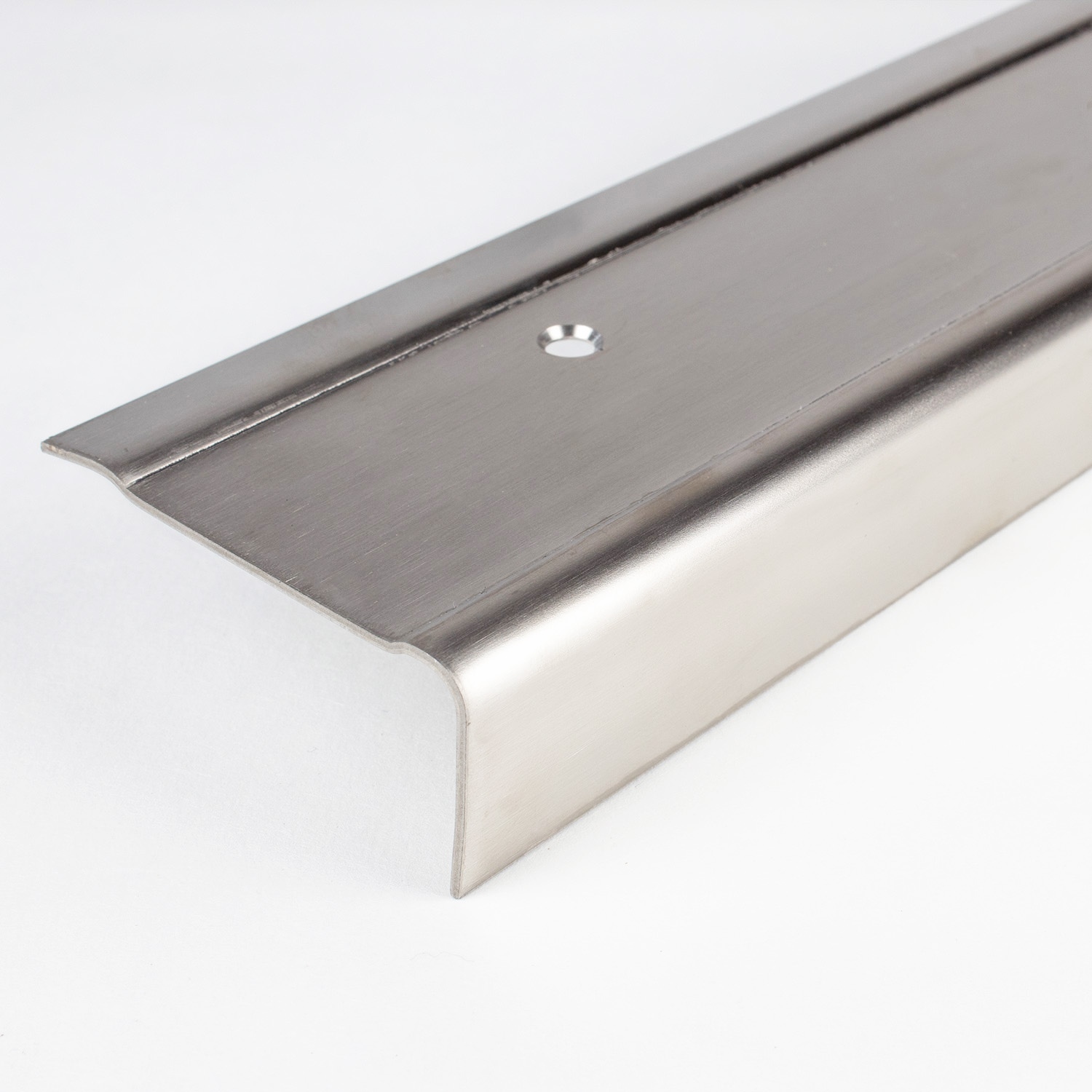 Profili per bordi e angoli delle scale Auer Mirabella, larghezza 63 mm, altezza 25-45 mm, acciaio inox