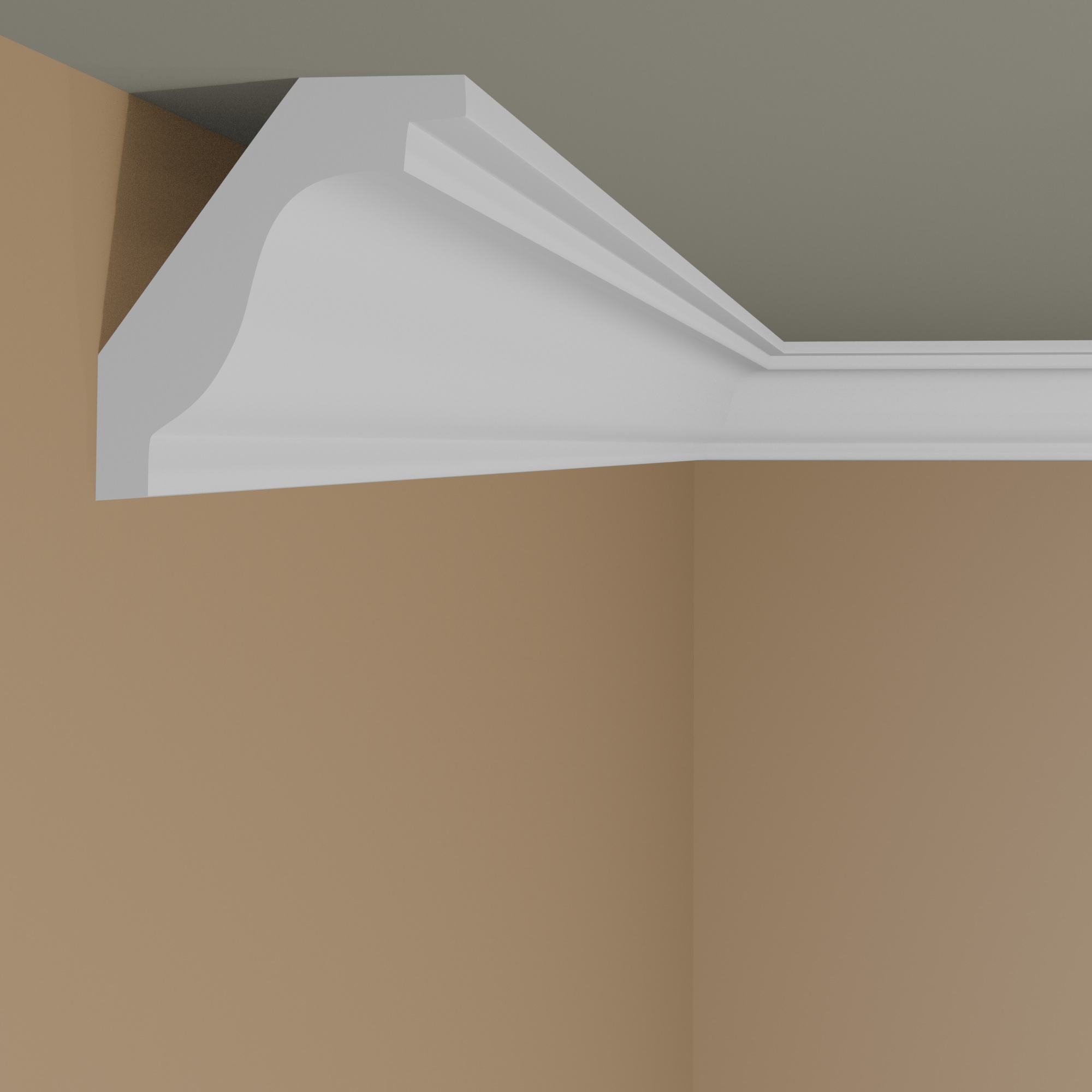Elite Decor Cornice P921 Poliuretano 32 x 32 x 2000 mm Modanatura per soffitto in polistirolo Bianco
