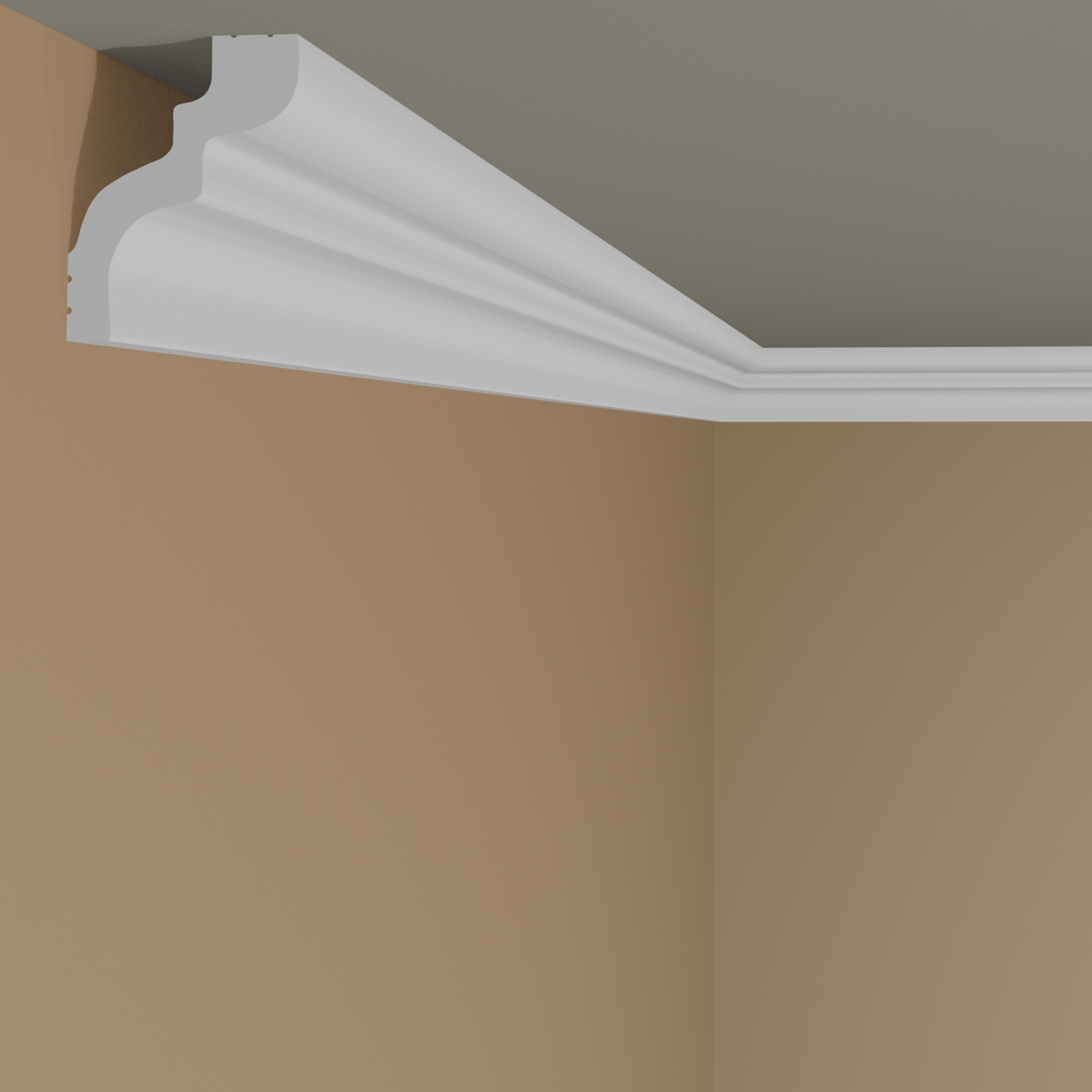 NMC WT9 WALLSTYL Modanatura per soffitto 40 x 50 x 2000 mm Polistirene Bianco