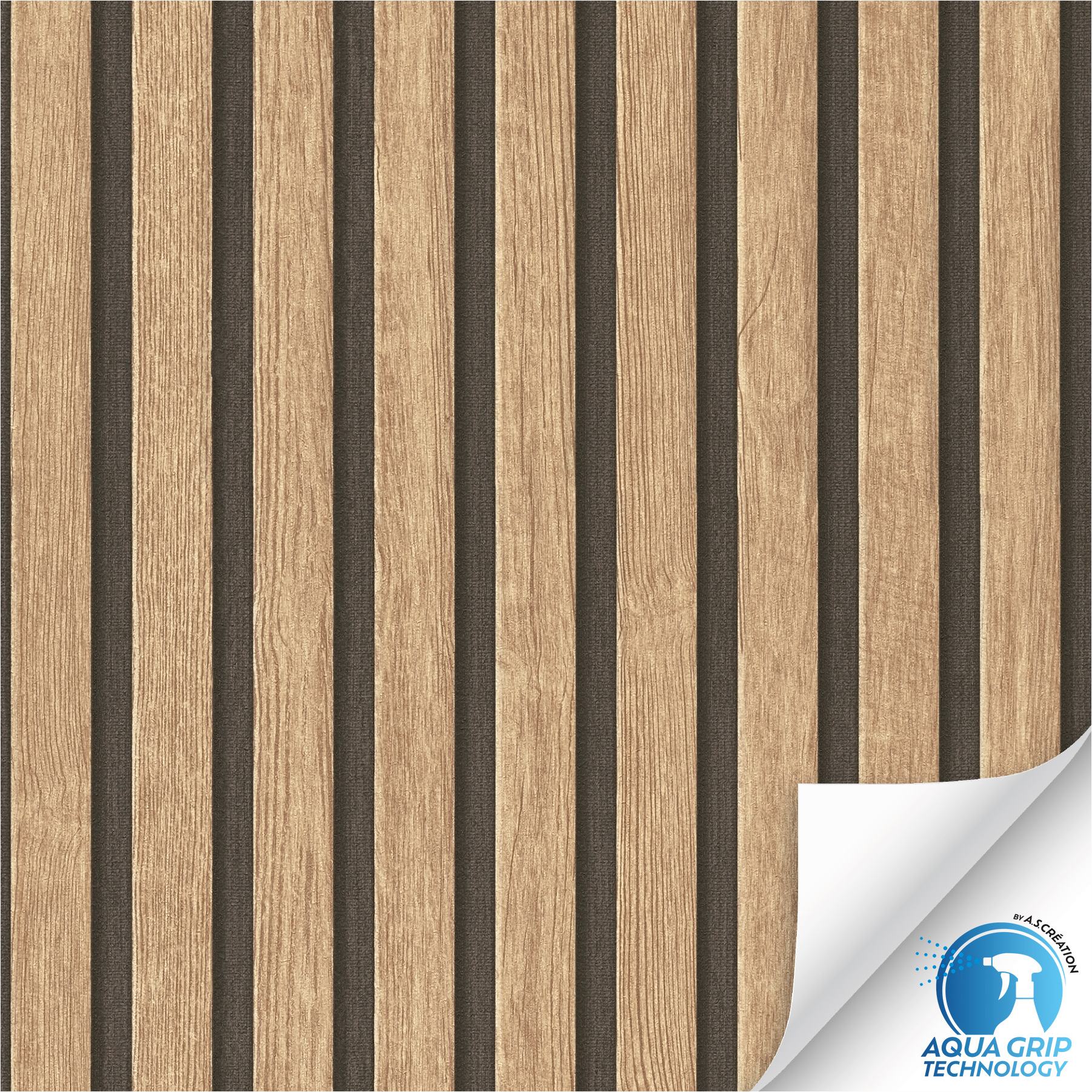 Carta da parati non tessuta 784591 WOW legno preincollato marrone A.S. Création