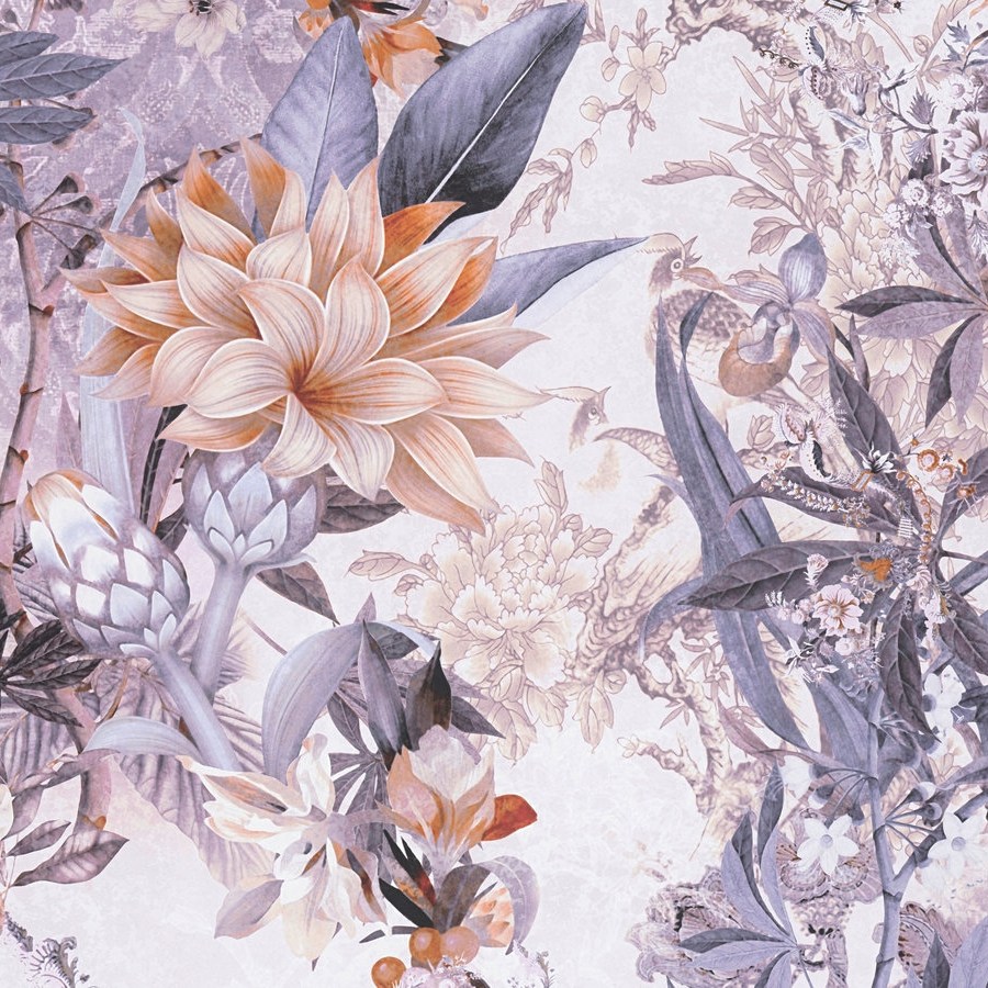 A.S. Creation Dream Flowery 381772 Carta da parati in tessuto non tessuto aspetto floreale 0,53 x 10,05 m Grigio Bianco