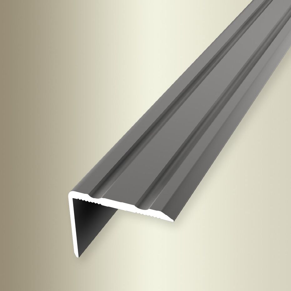 Profili per bordi e angoli delle scale Küberit, altezza 20 mm, larghezza 24,5 mm, alluminio anodizzato