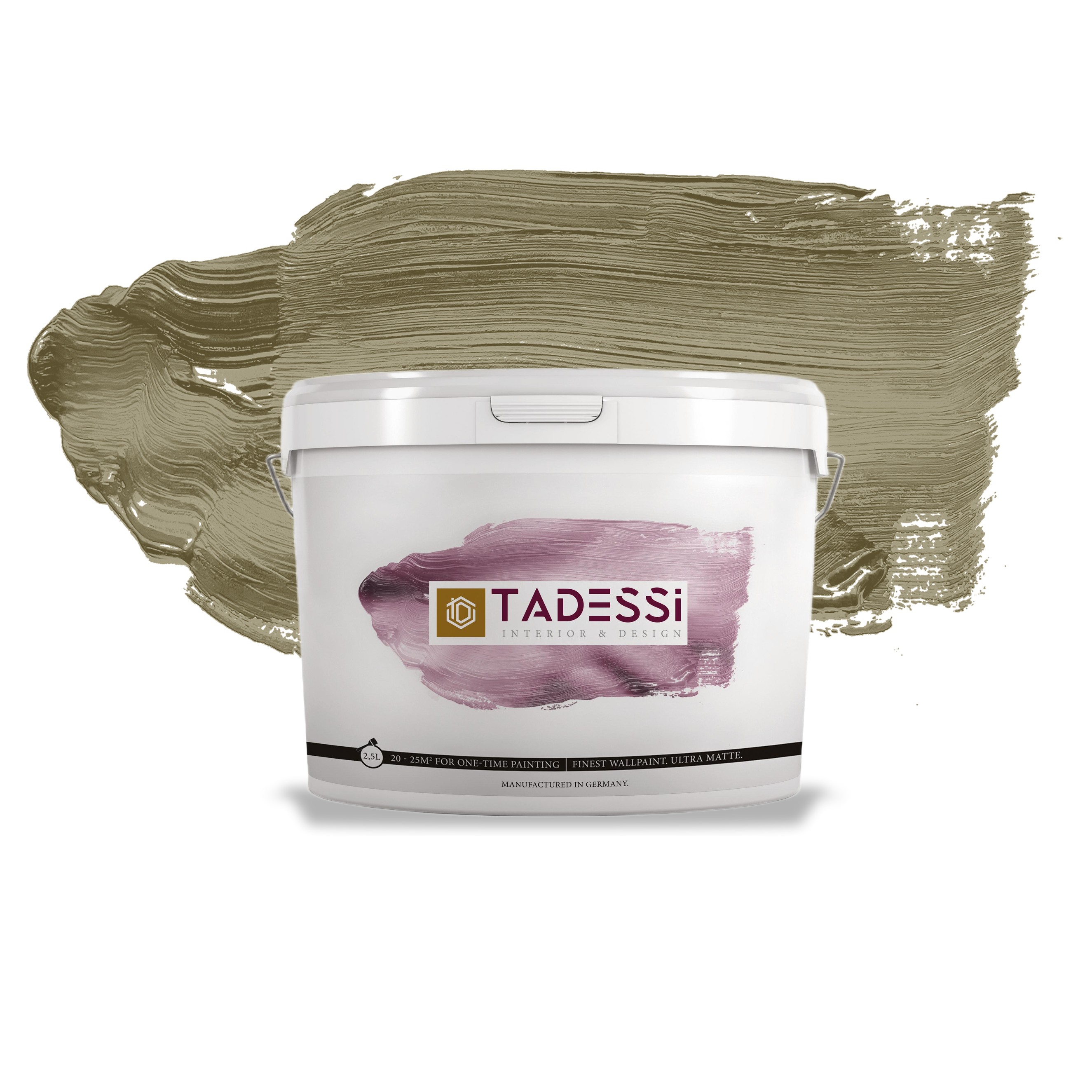 TADESSI Color Vista - Pittura murale Verde - Cachi - Moka - Pittura per interni opaca - Dispersione di alta qualità