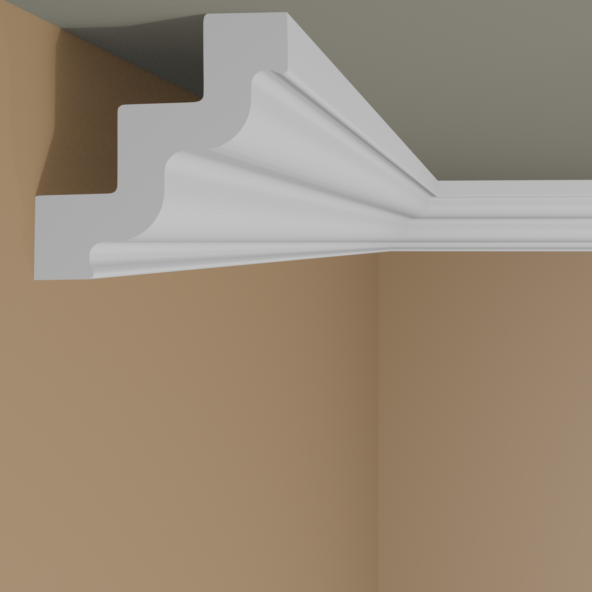 Cornice per soffitto NMC ST3 NOMASTYL, 75 x 75 x 2000 mm, polistirene, bianco