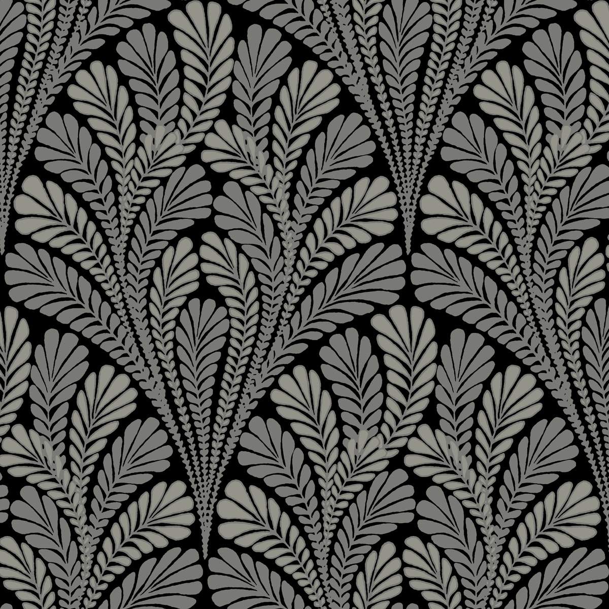 York Wallcoverings Bianco e nero BW3951 Carta da parati Sure Strip foglie 0,52 x 10 m