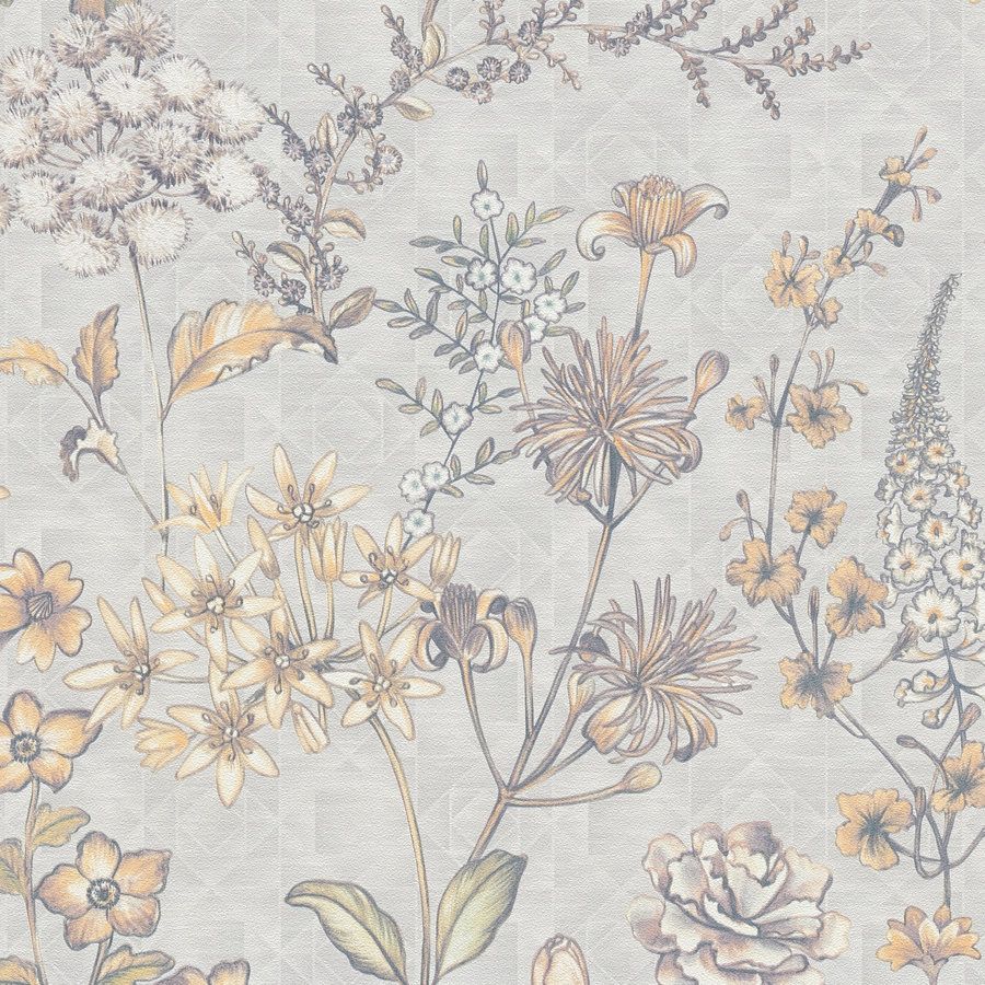 A.S. Creation Stili di viaggio 391171 Carta da parati in tessuto non tessuto aspetto floreale 10,05 x 0,53 m Grigio chiaro