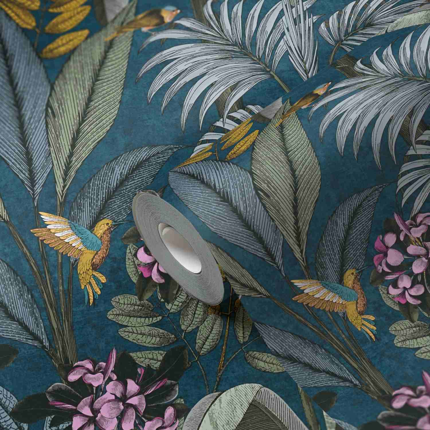 A.S. Creation PintWalls 387383 Carta da parati in tessuto non tessuto Vintage Retro 0,53 x 10,05 m Blu