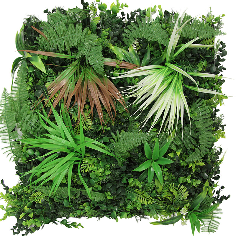 Pannello acustico modulare JANGAL 520 x 520 x 50 mm Parete con piante esotiche e miste