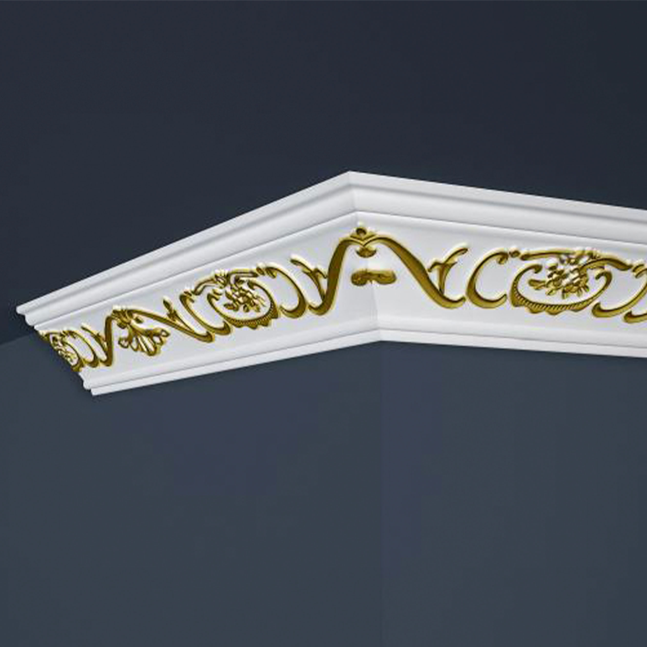 Marbet Cornice "B-6" GOLD Modanatura per soffitto in polistirolo 53 x 53 x 2000 mm Modanatura in polistirene