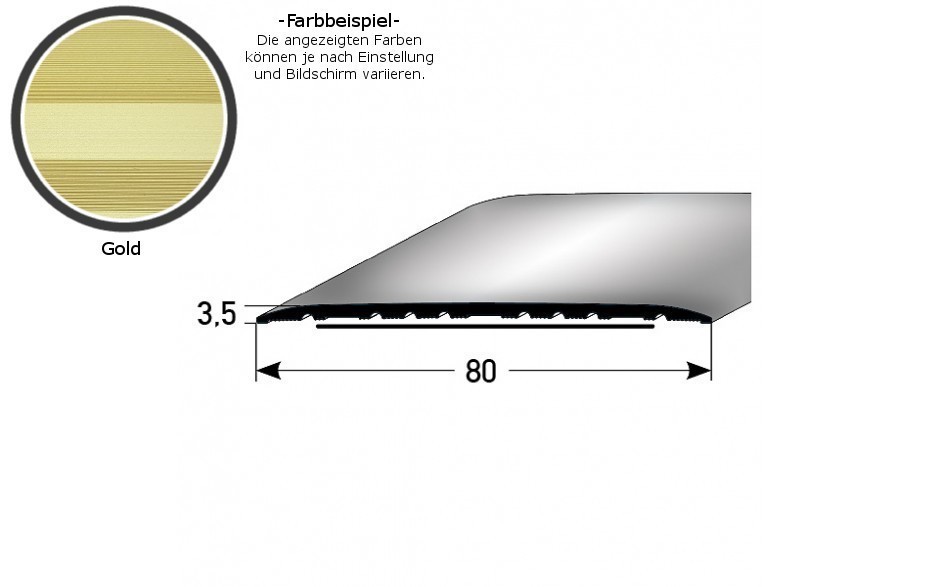 Profilo di transizione PROVISTON, altezza 3,5 mm, larghezza 80 mm, striscia di transizione, alluminio